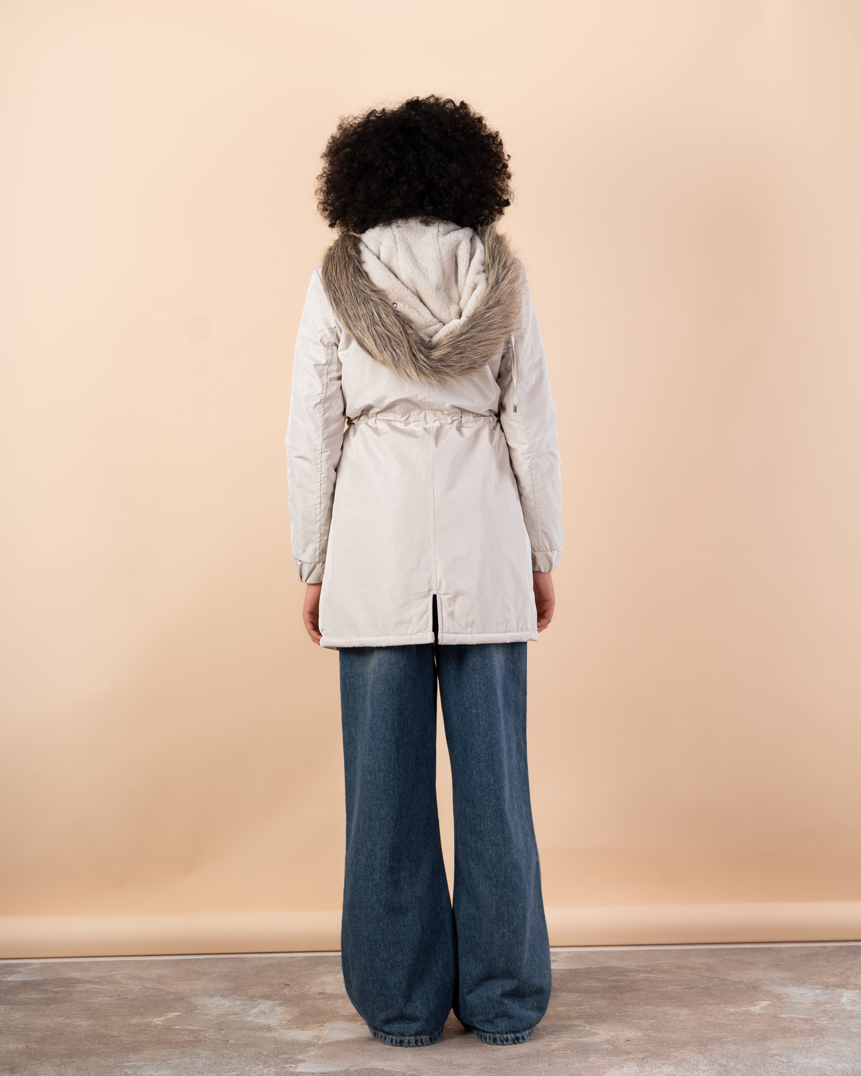 Waterproof jacket with fur hood