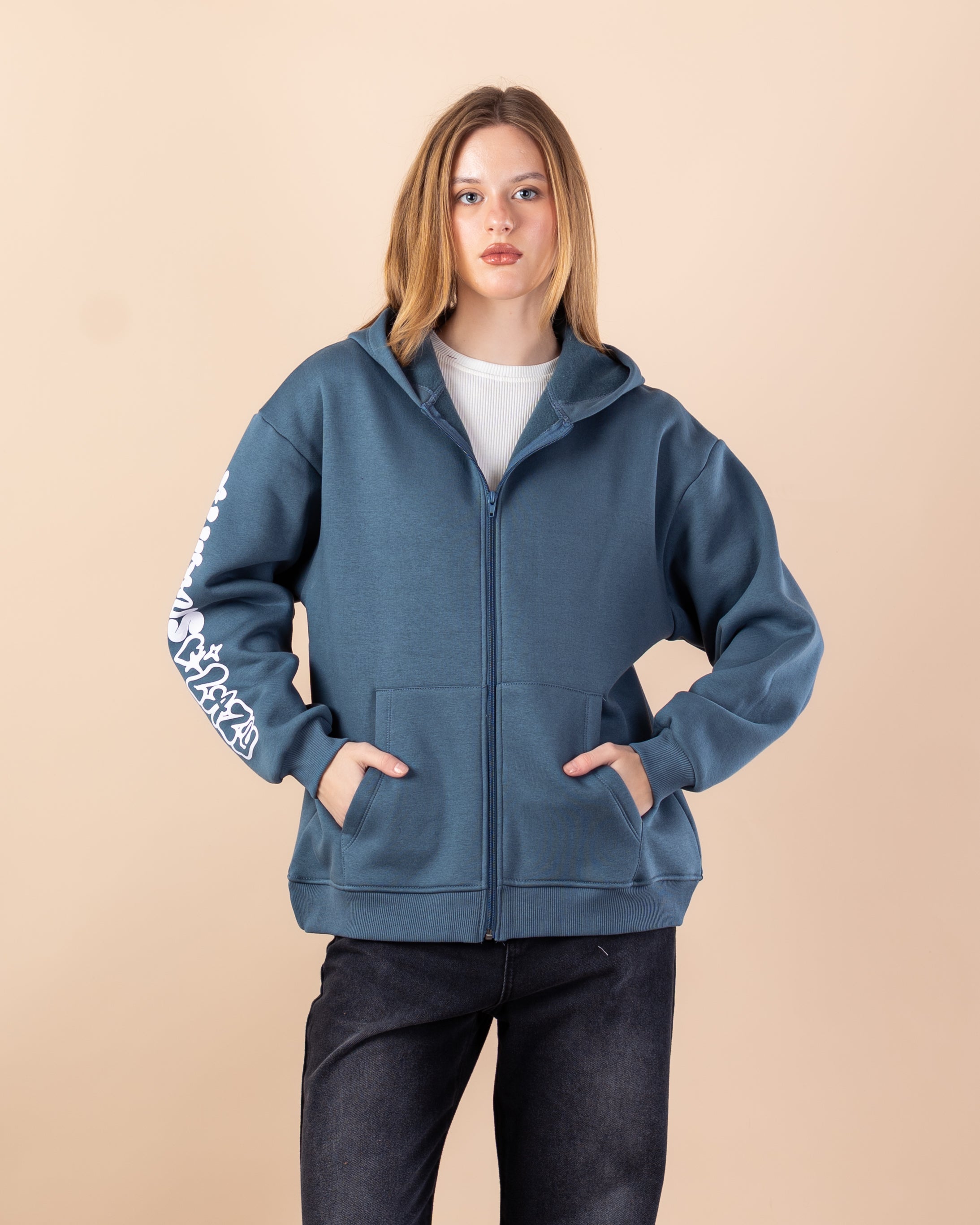 Sweatshirt with print on -  shoulder and back