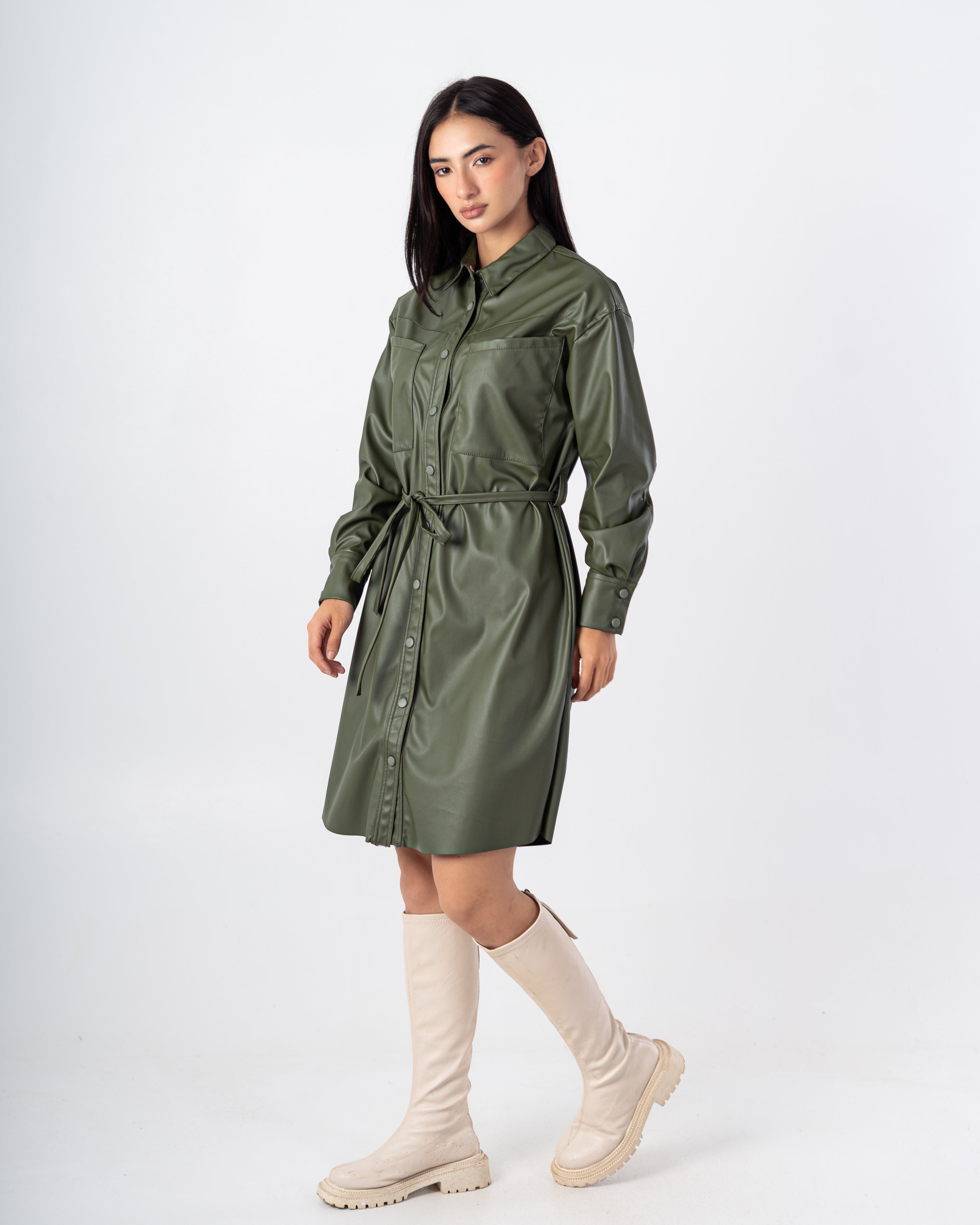 Leather Shirt – Long With Belt