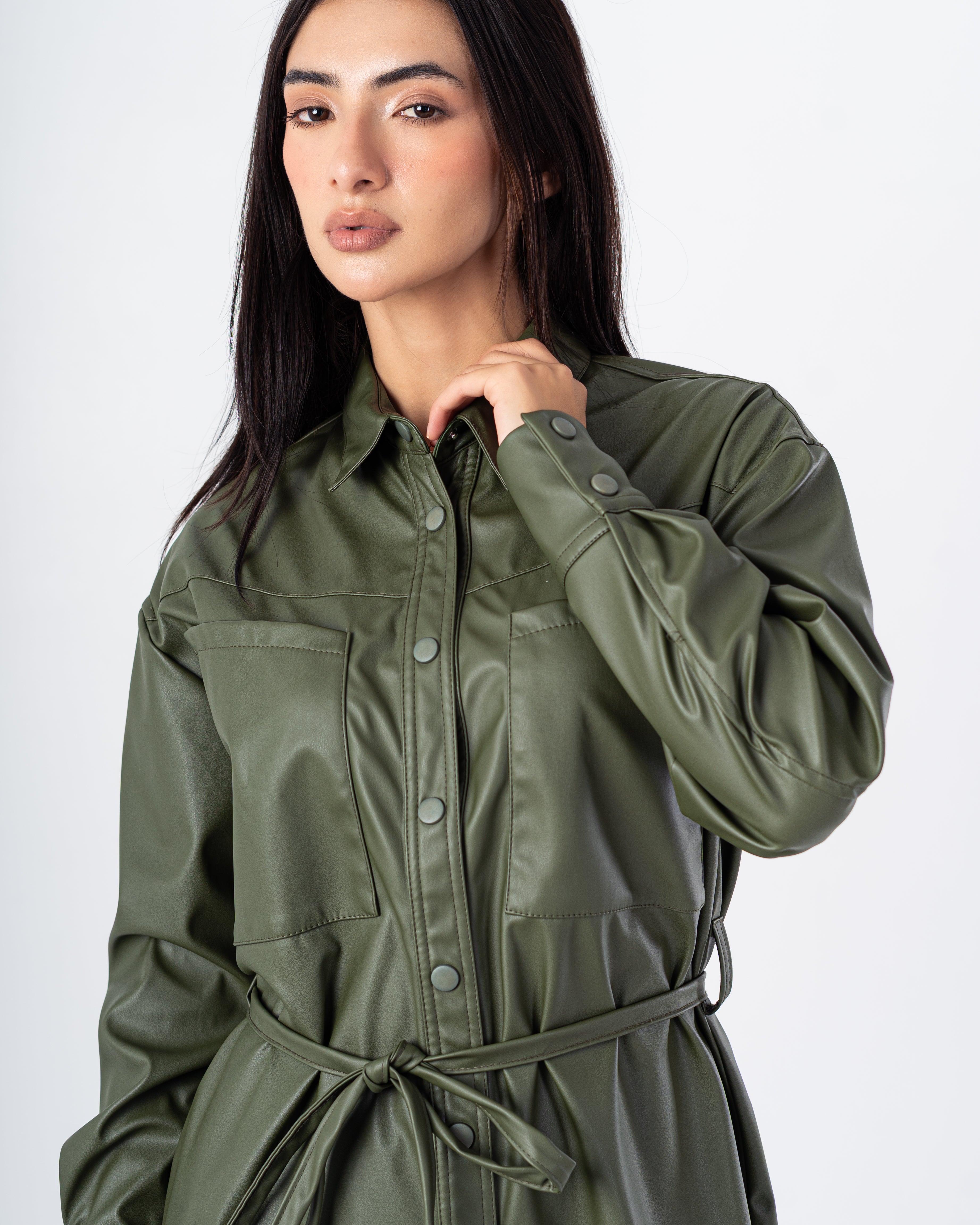 Leather Shirt – Long With Belt