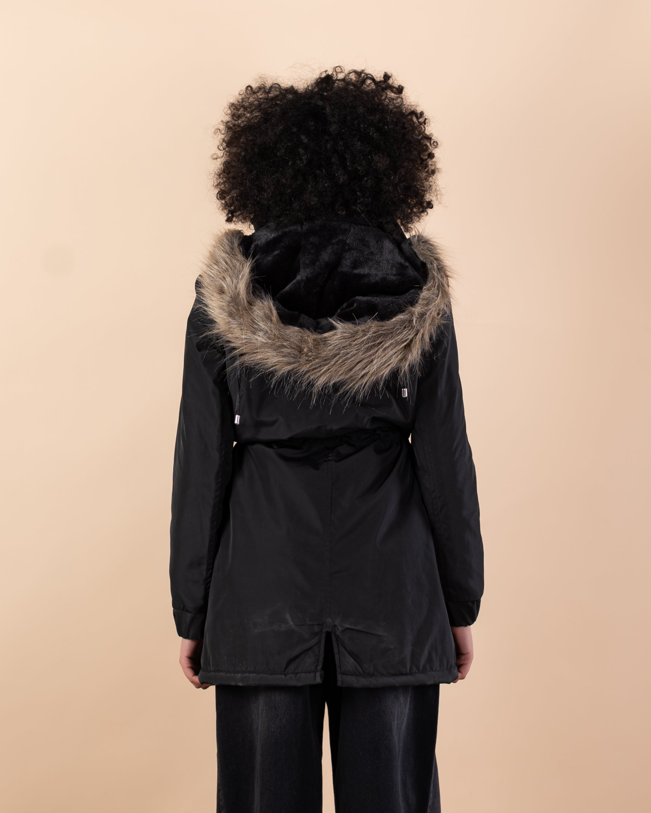 Waterproof jacket with fur hood