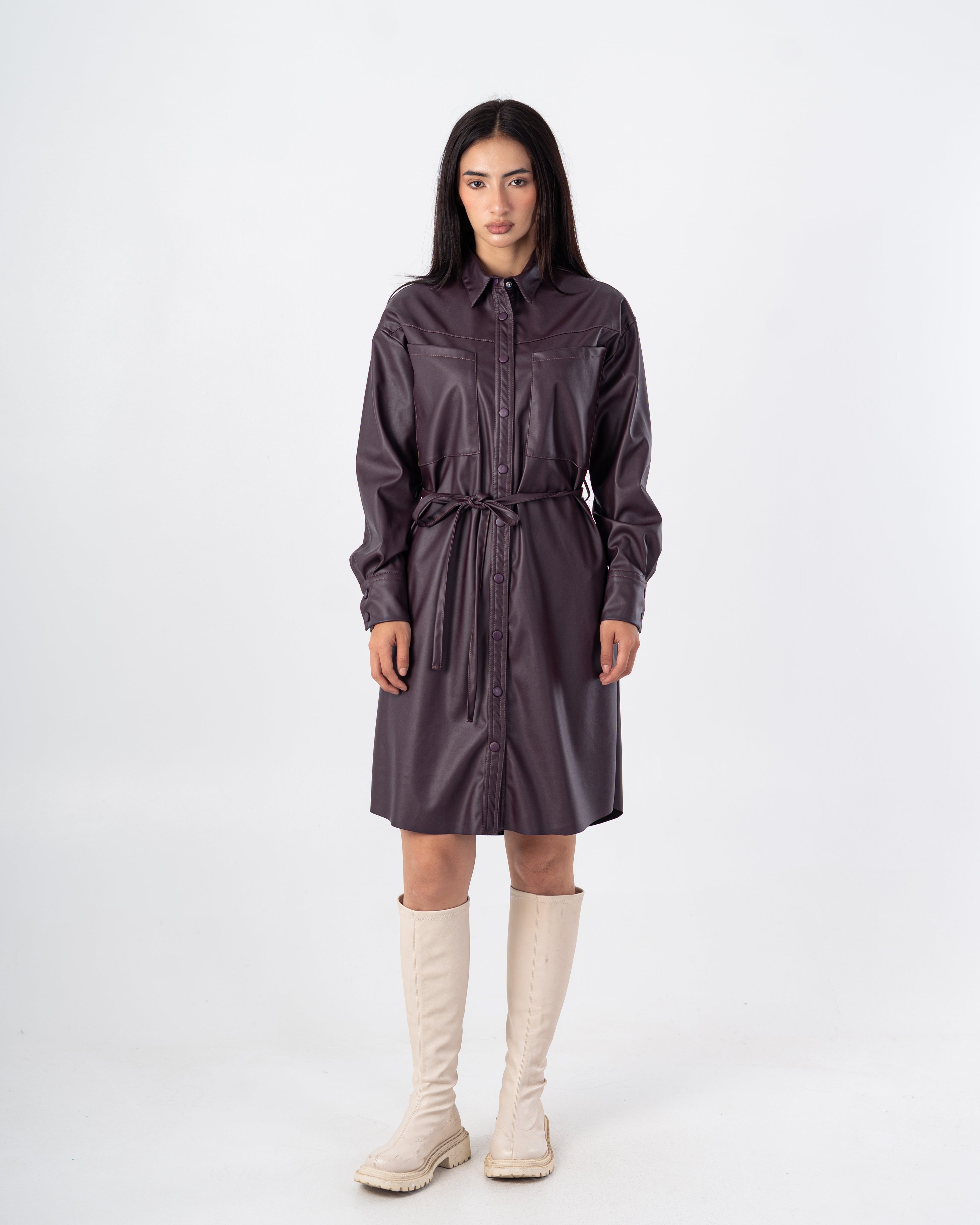 Leather Shirt – Long With Belt