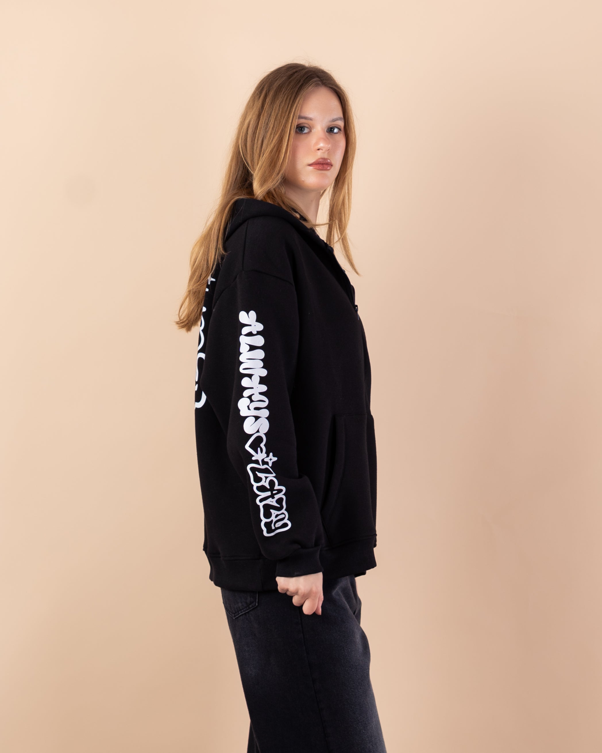 Sweatshirt with print on -  shoulder and back