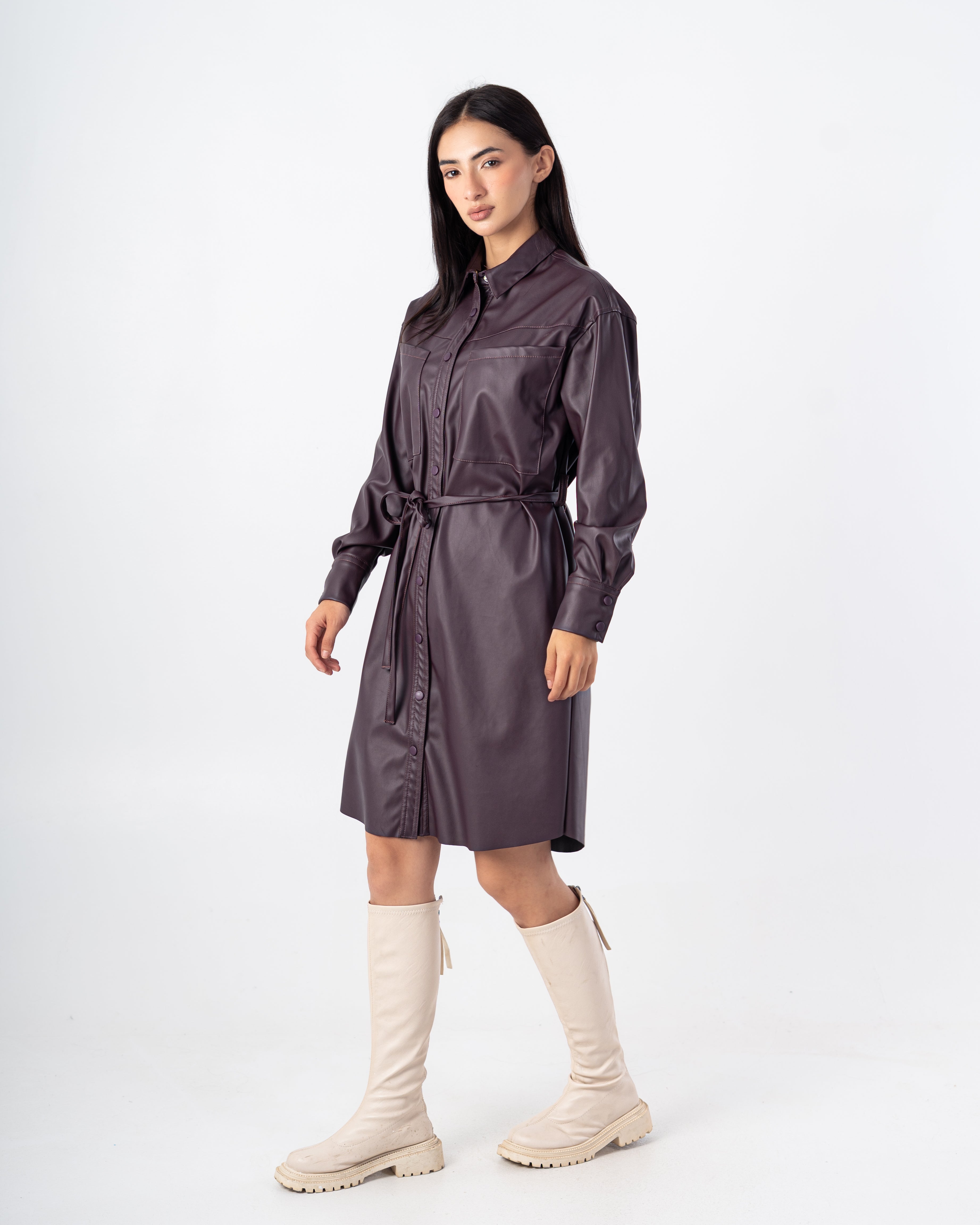 Leather Shirt – Long With Belt