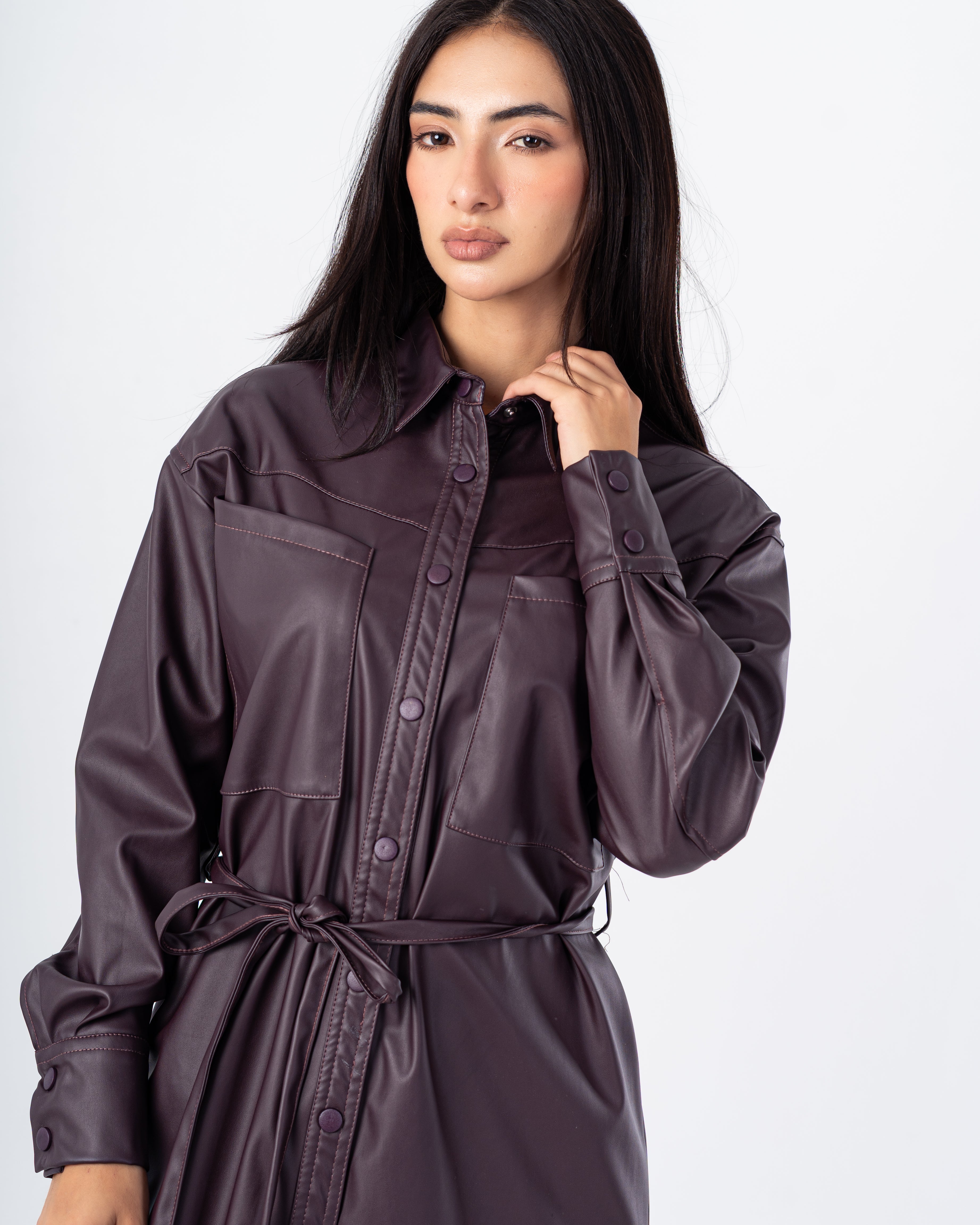 Leather Shirt – Long With Belt