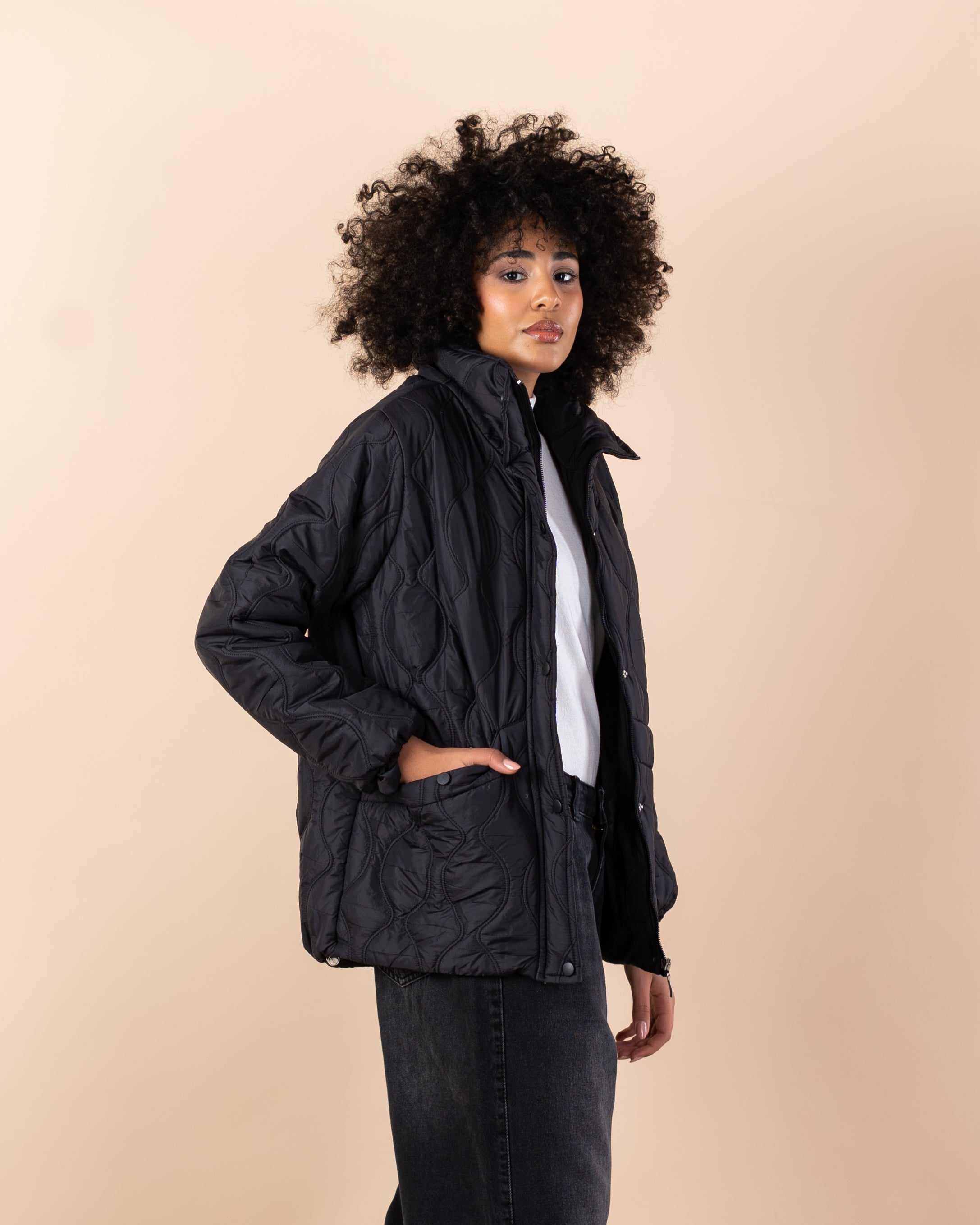 Waterproof jacket with caps