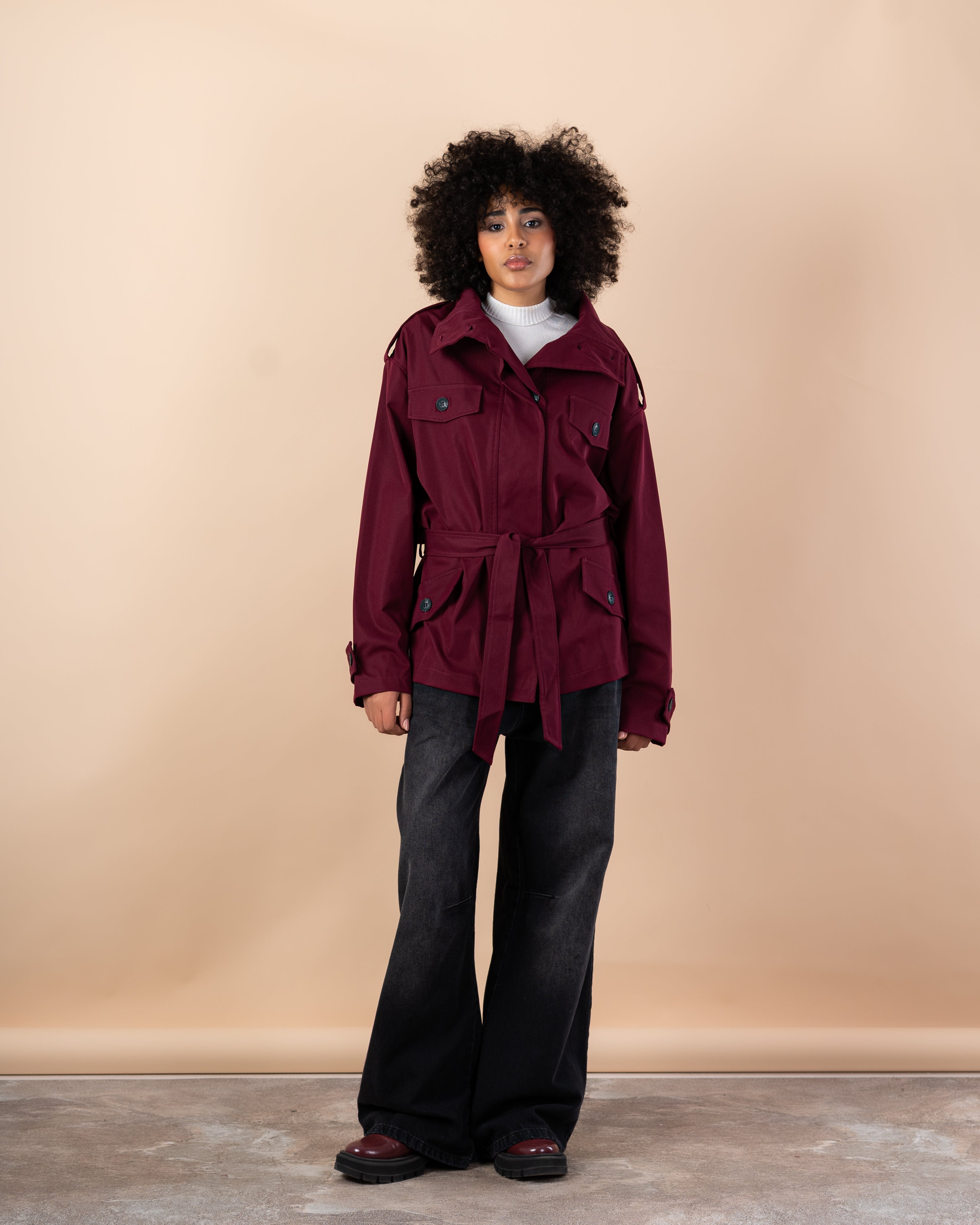 jacket - Gabardine with belt