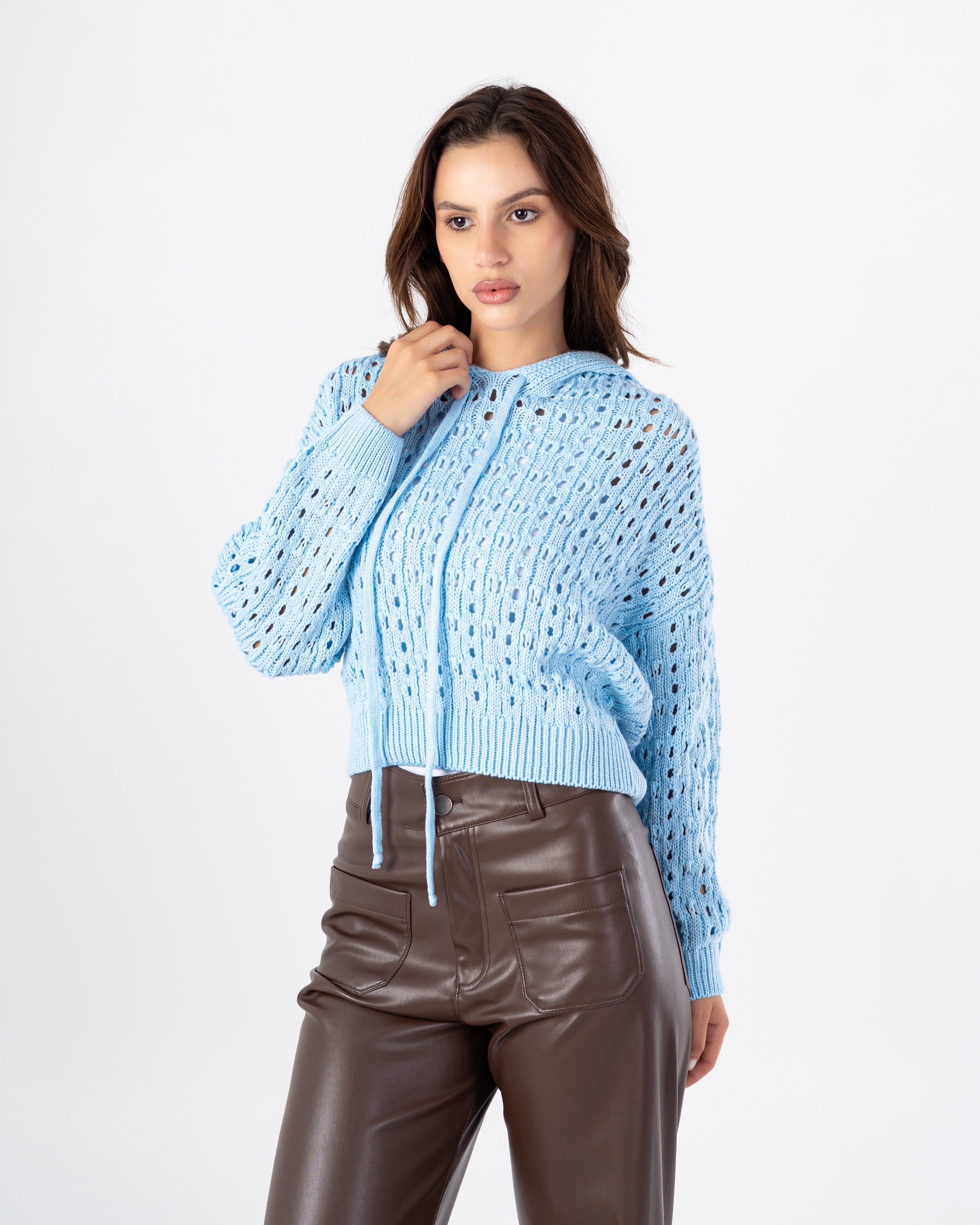 Knitwear Pullover – Hoodie (Short - With Cutouts)