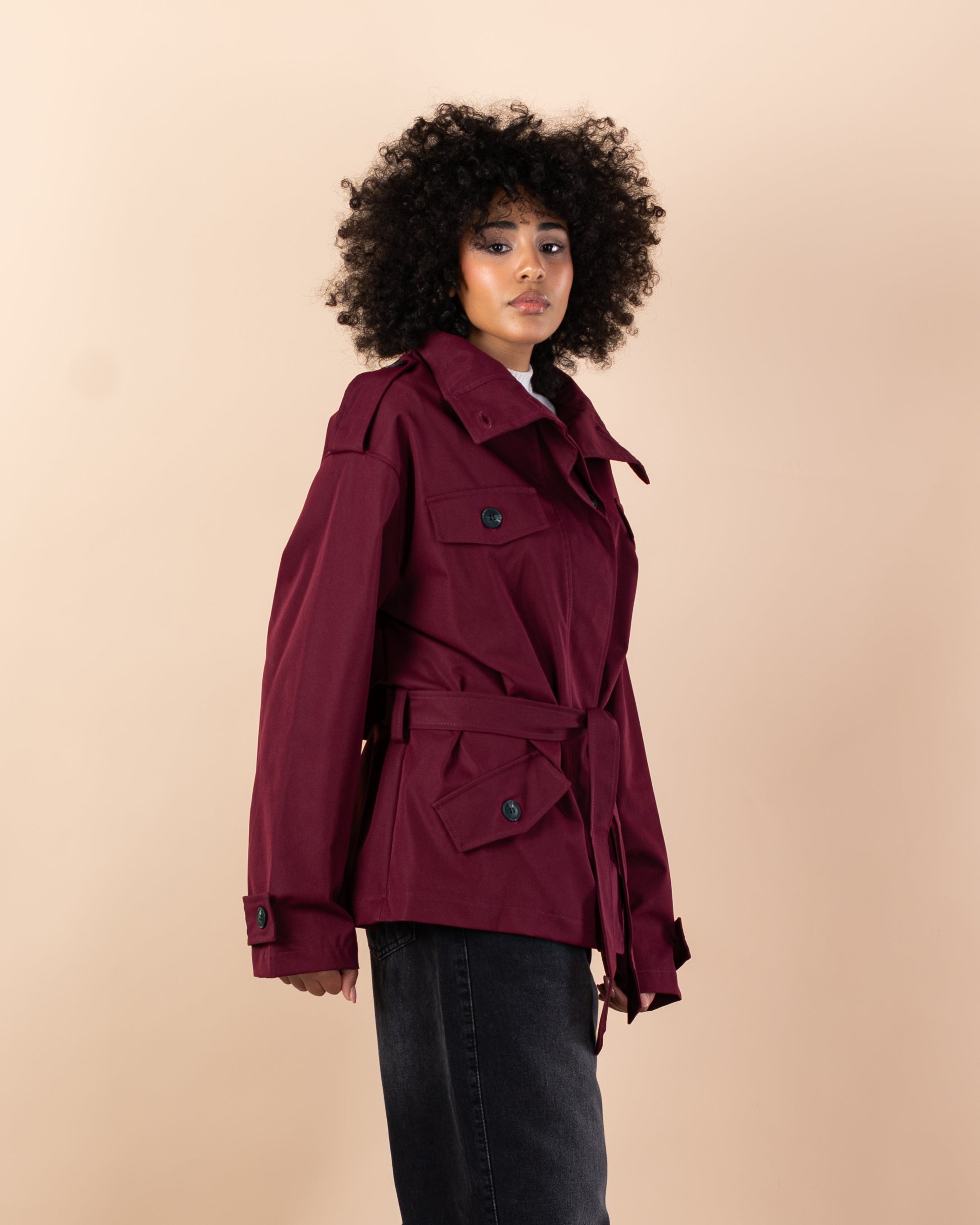 jacket - Gabardine with belt