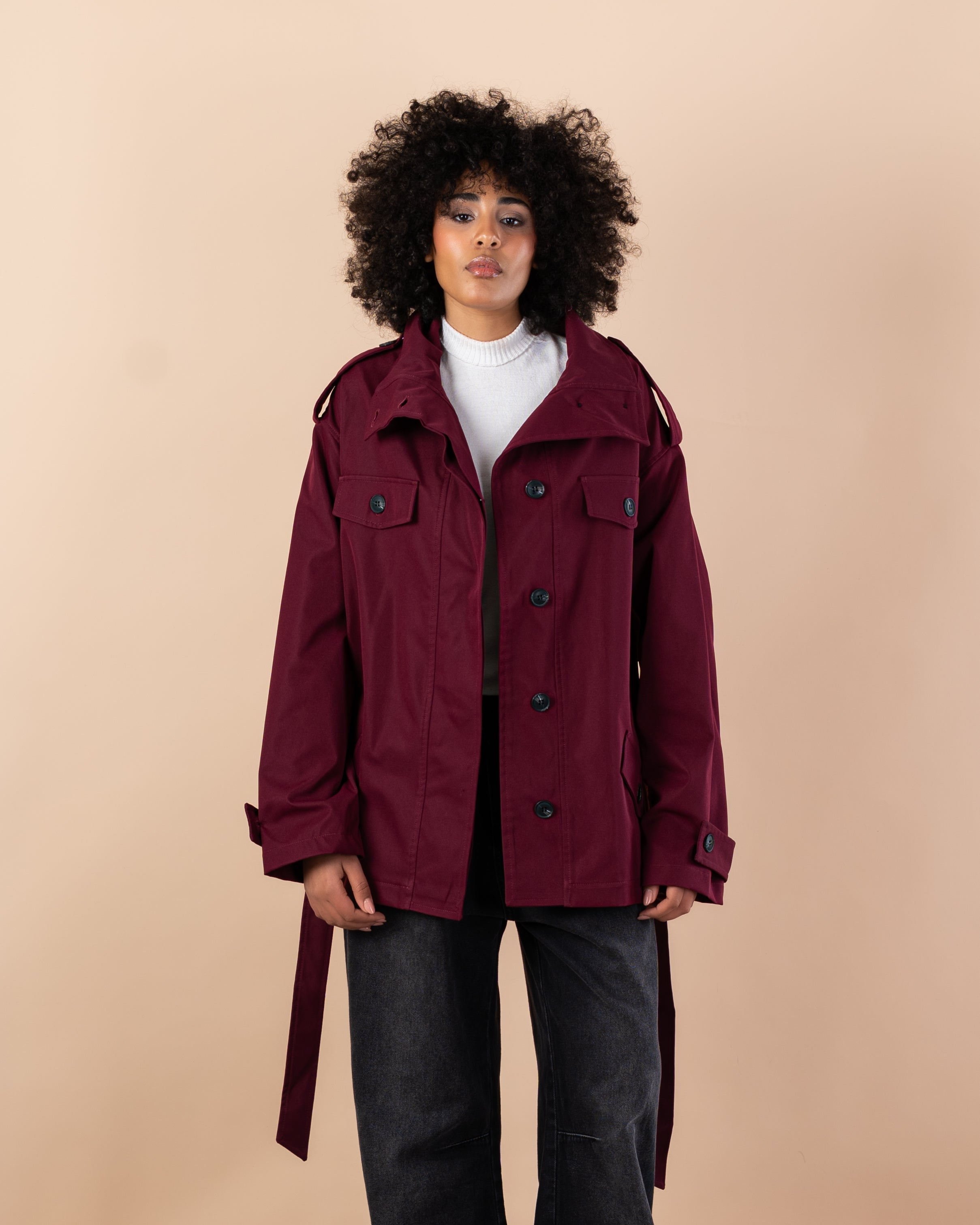 jacket - Gabardine with belt