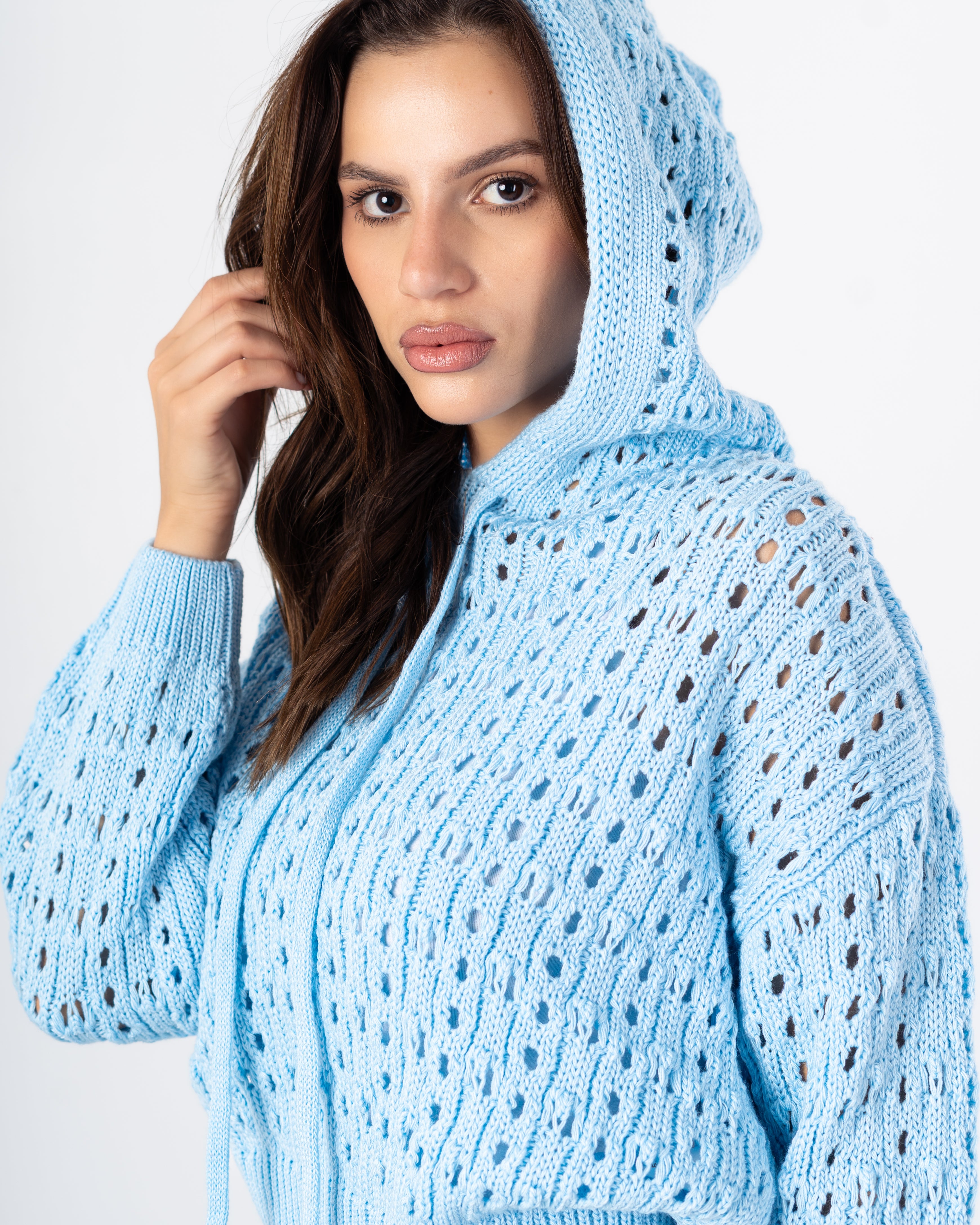 Knitwear Pullover – Hoodie (Short - With Cutouts)