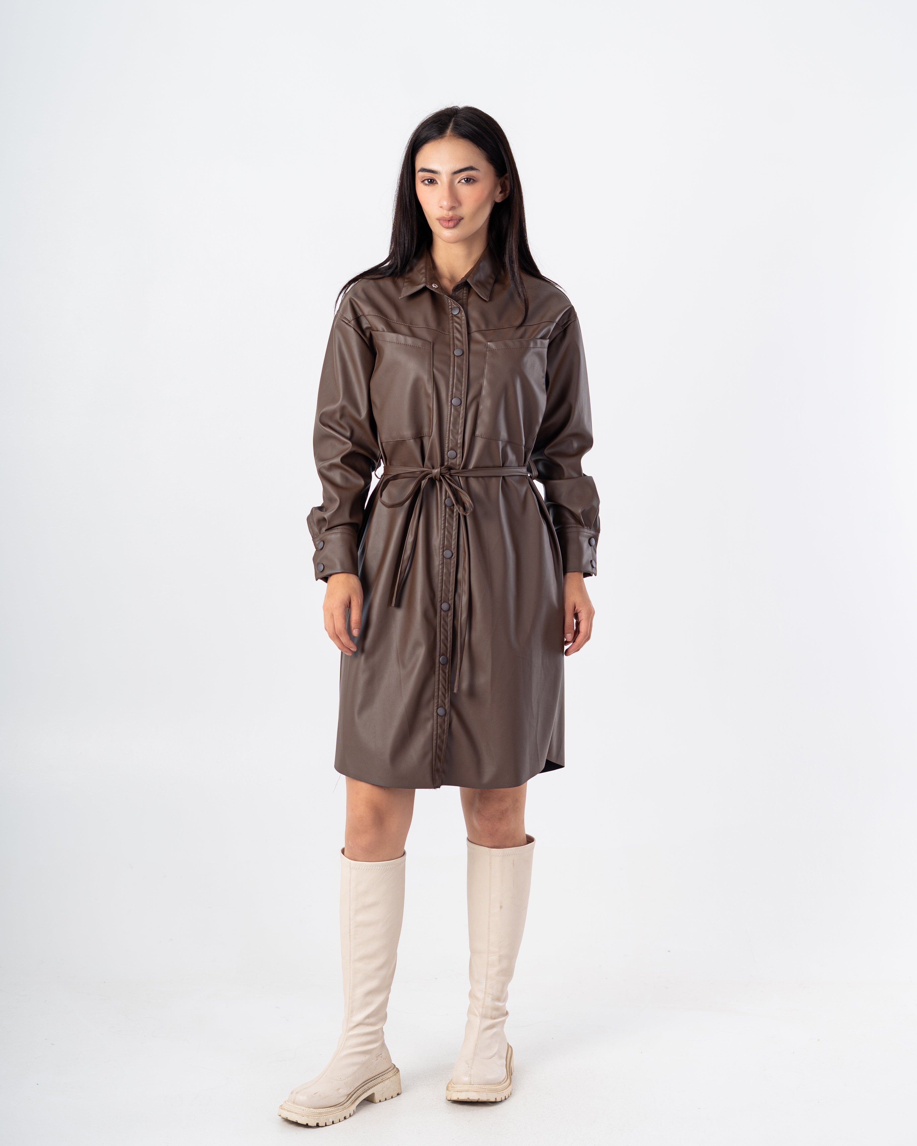 Leather Shirt – Long With Belt