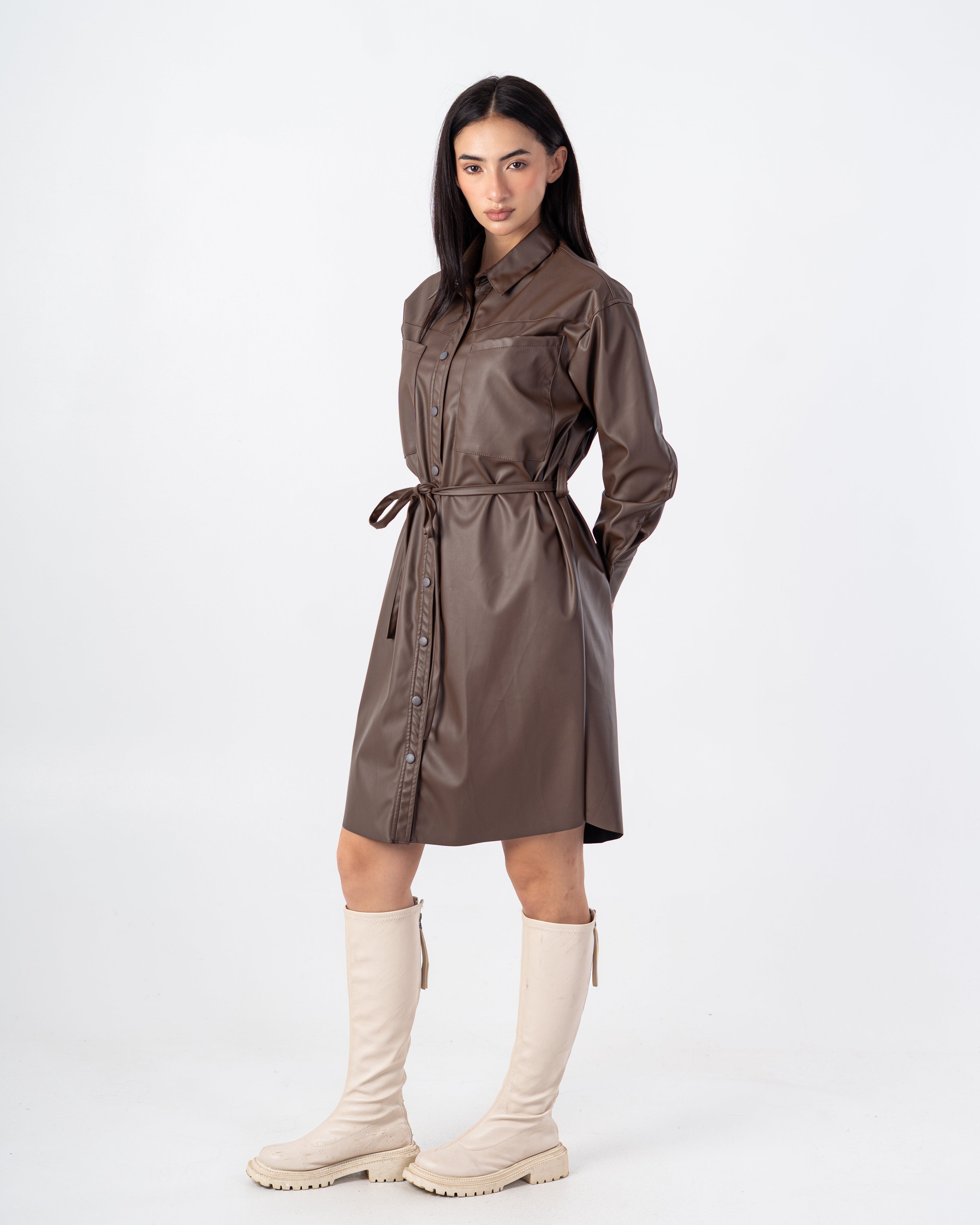 Leather Shirt – Long With Belt