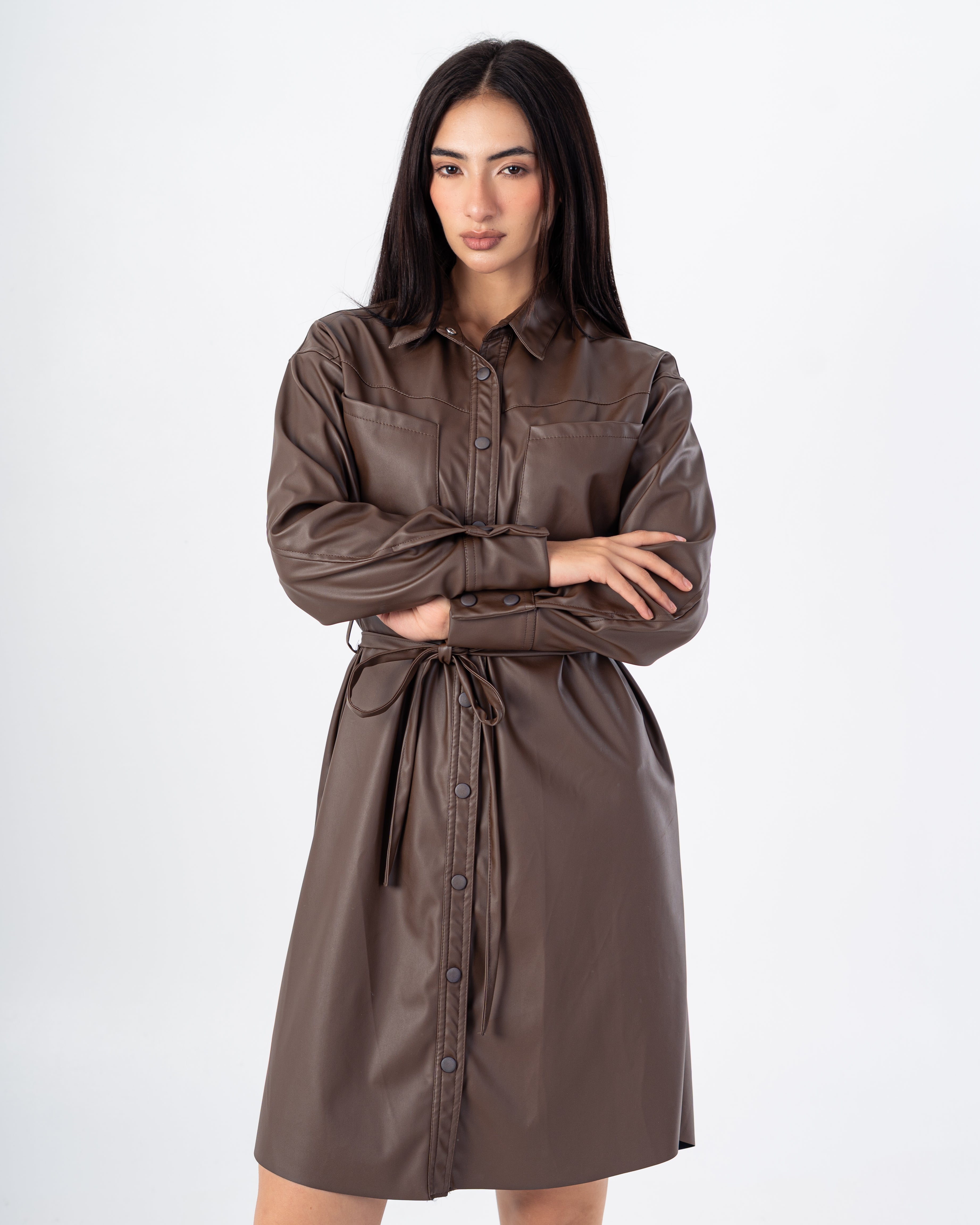 Leather Shirt – Long With Belt