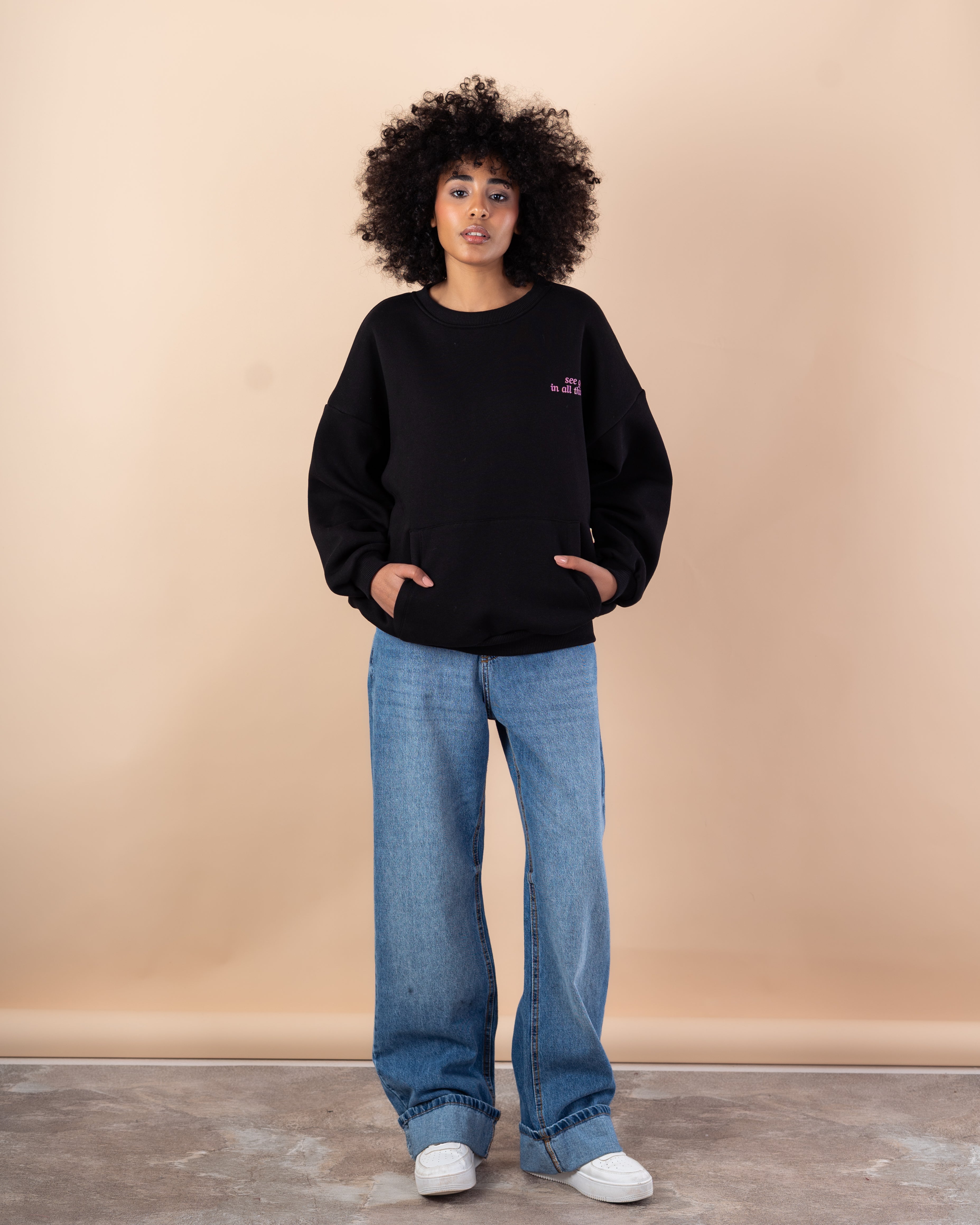 Sweatshirt with - print on the back