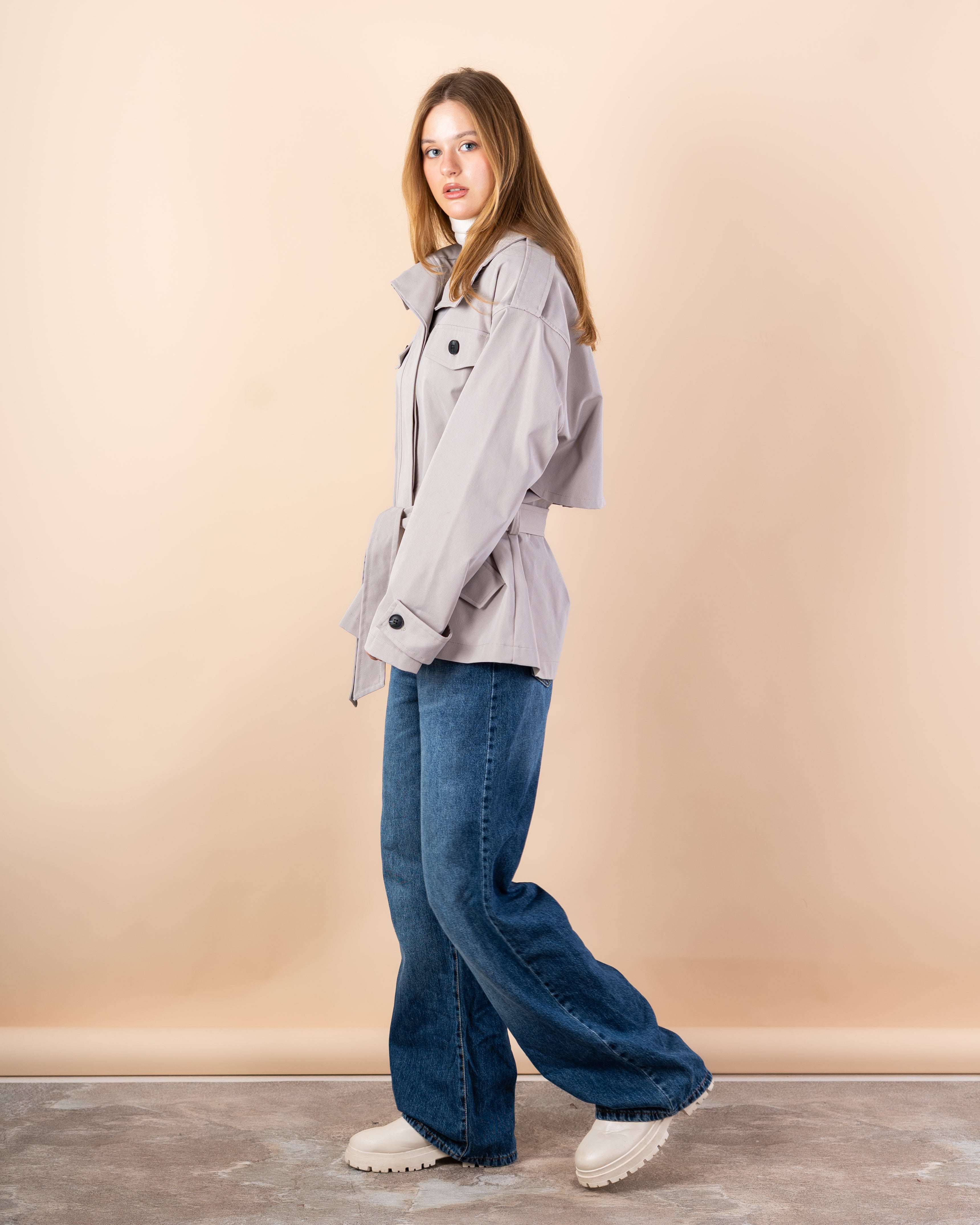 jacket - Gabardine with belt