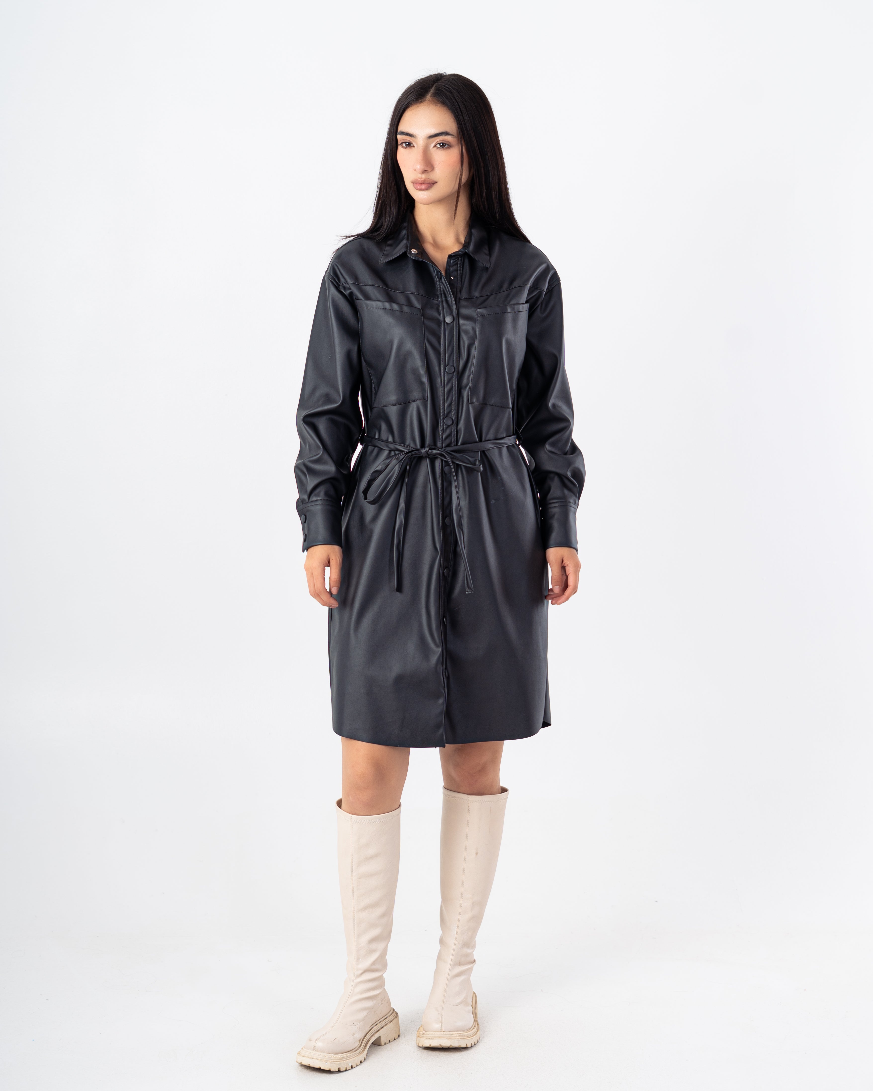 Leather Shirt – Long With Belt