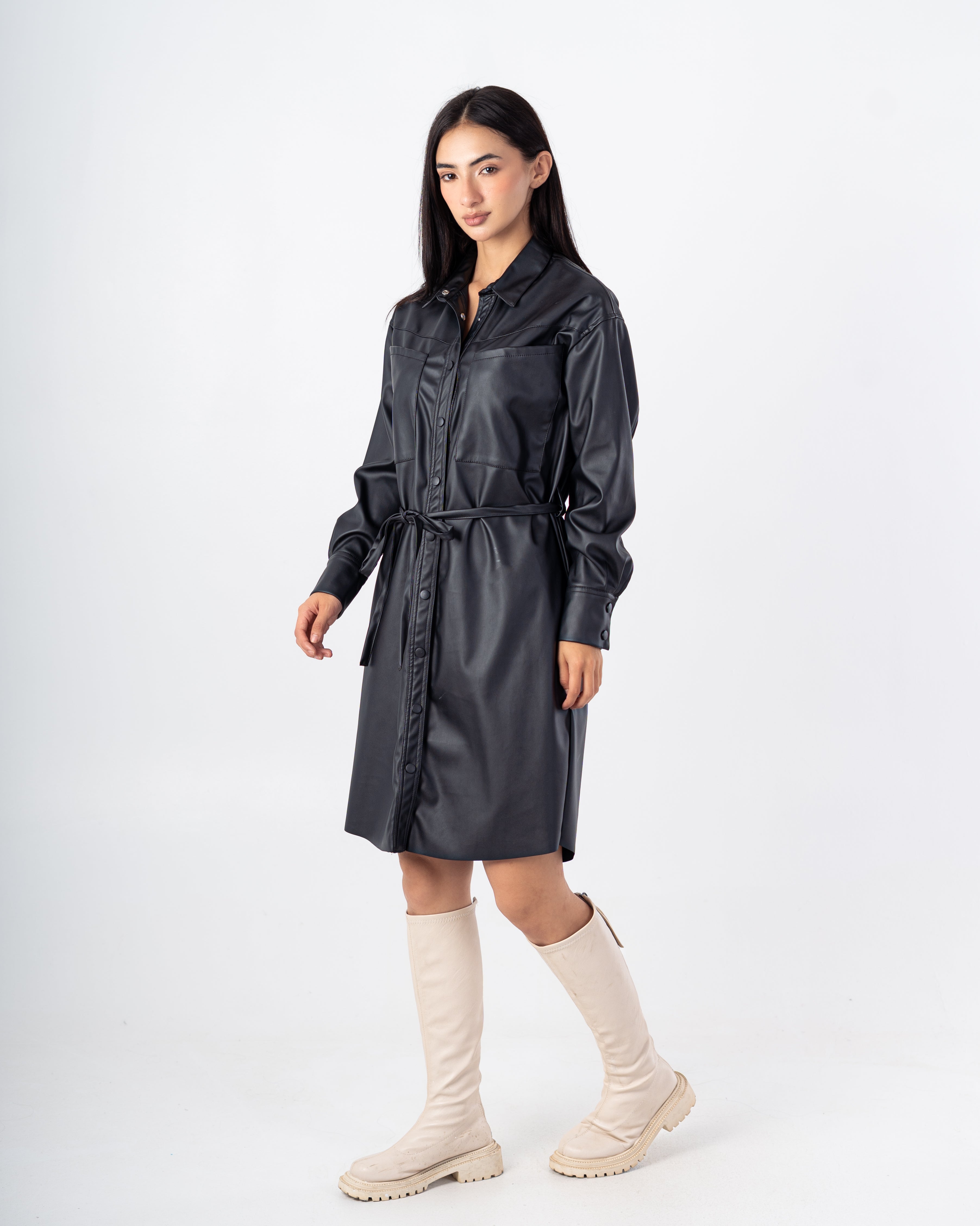 Leather Shirt – Long With Belt