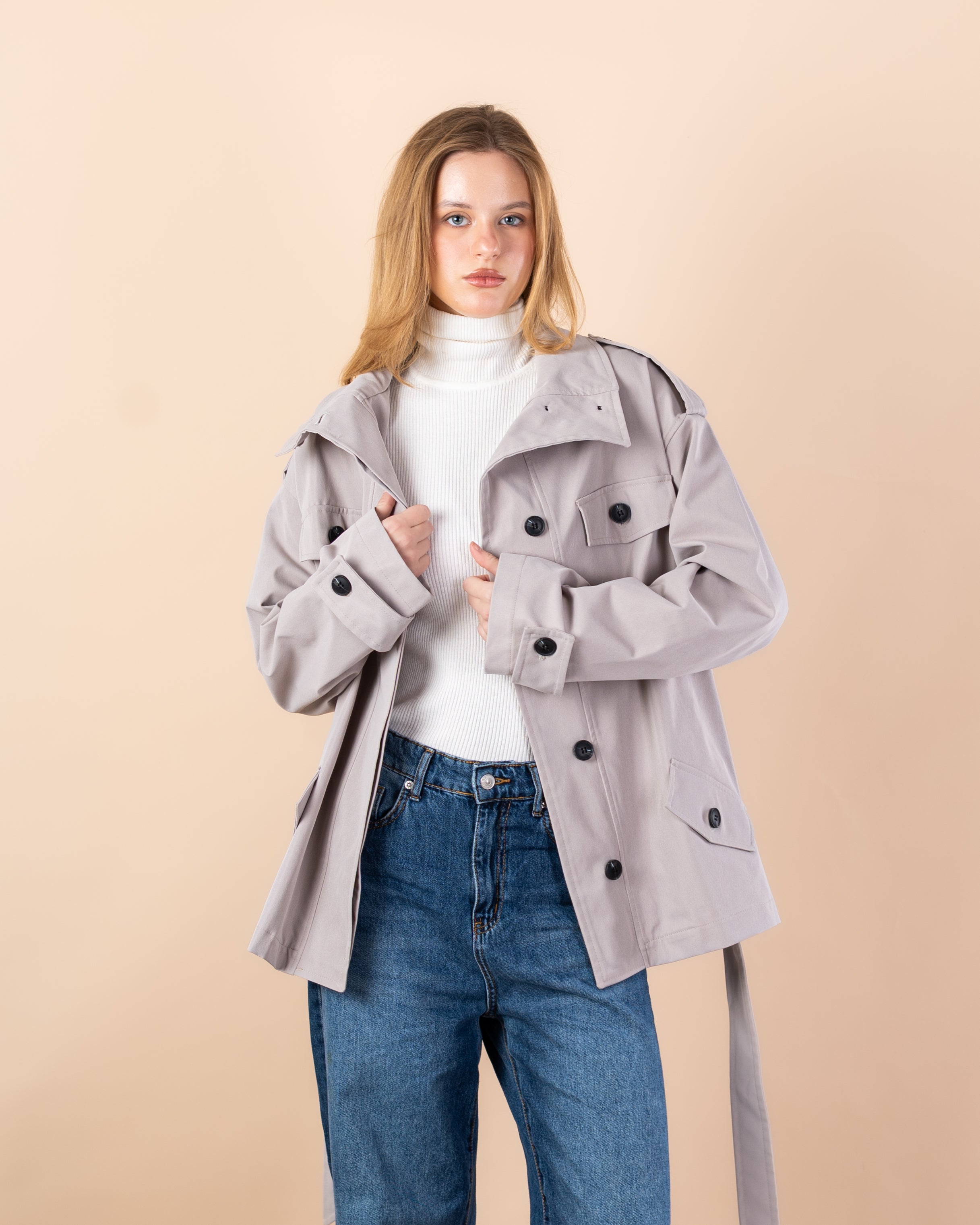 jacket - Gabardine with belt