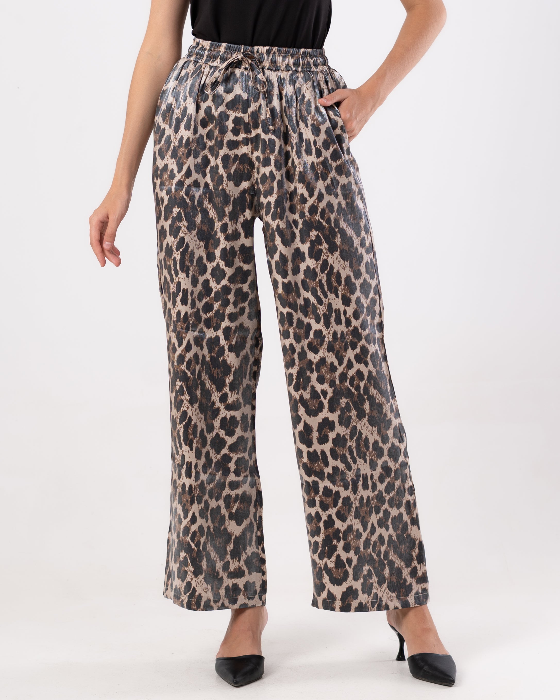Wide-Leg Floral Pants – Light Multicolor