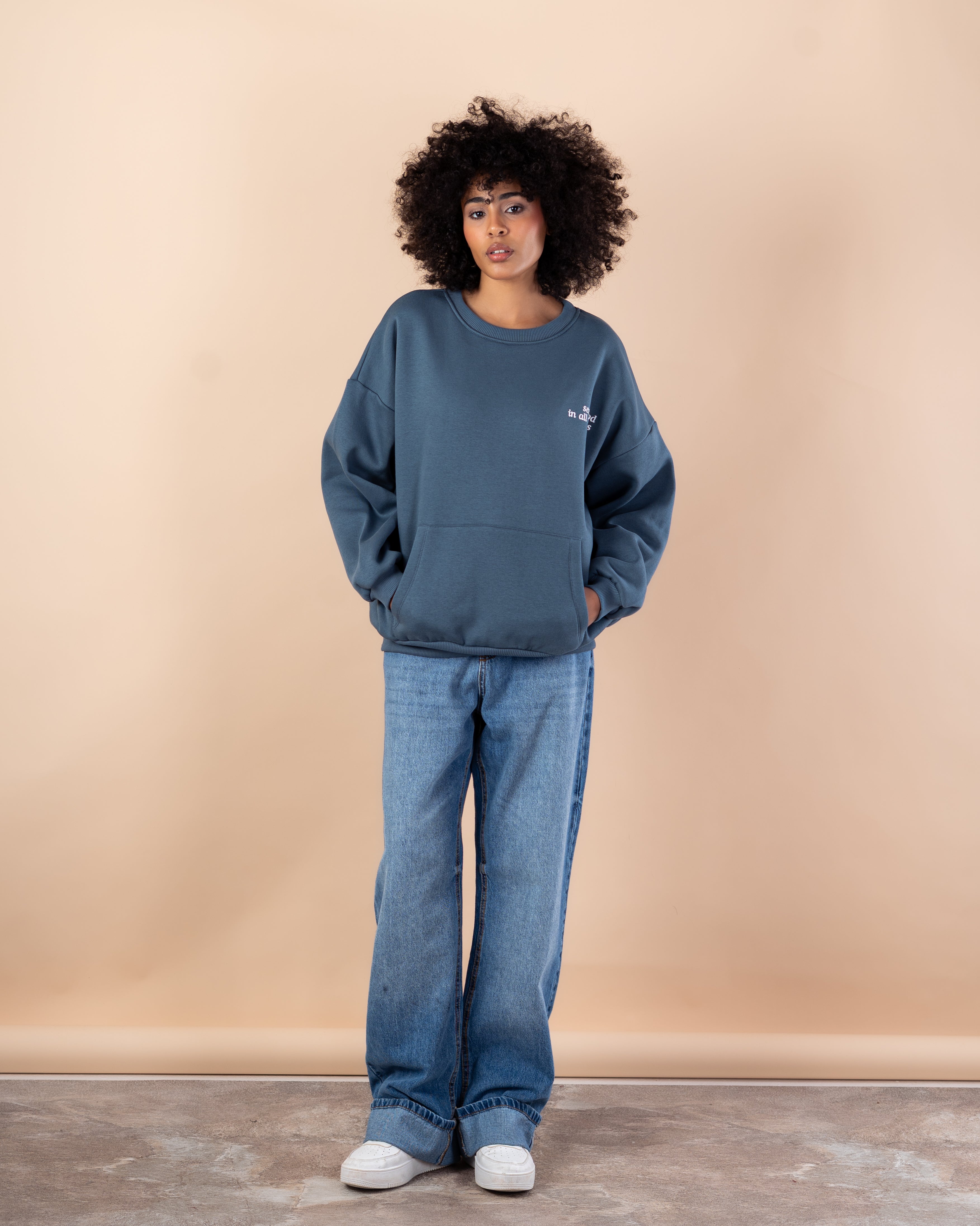 Sweatshirt with - print on the back