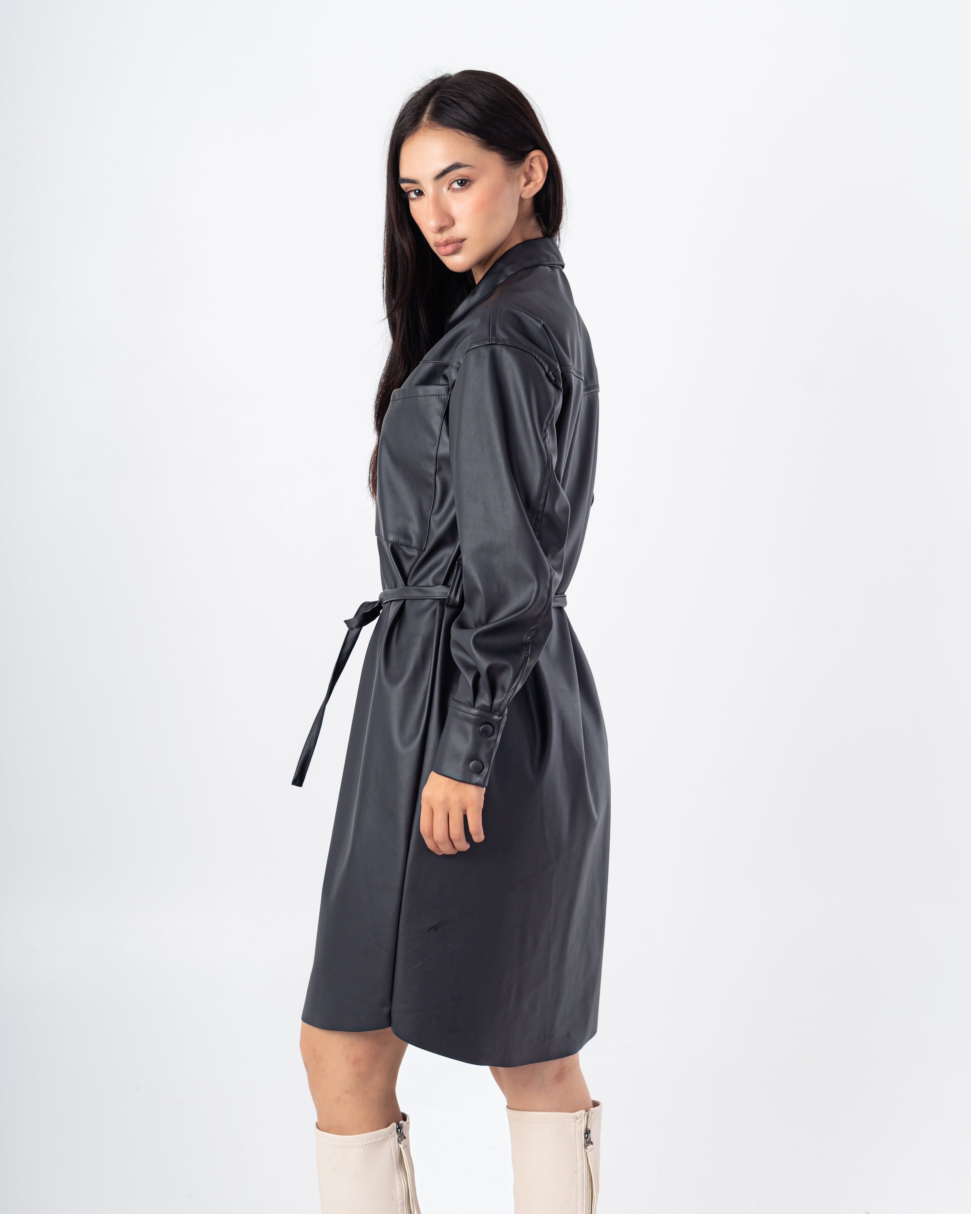 Leather Shirt – Long With Belt