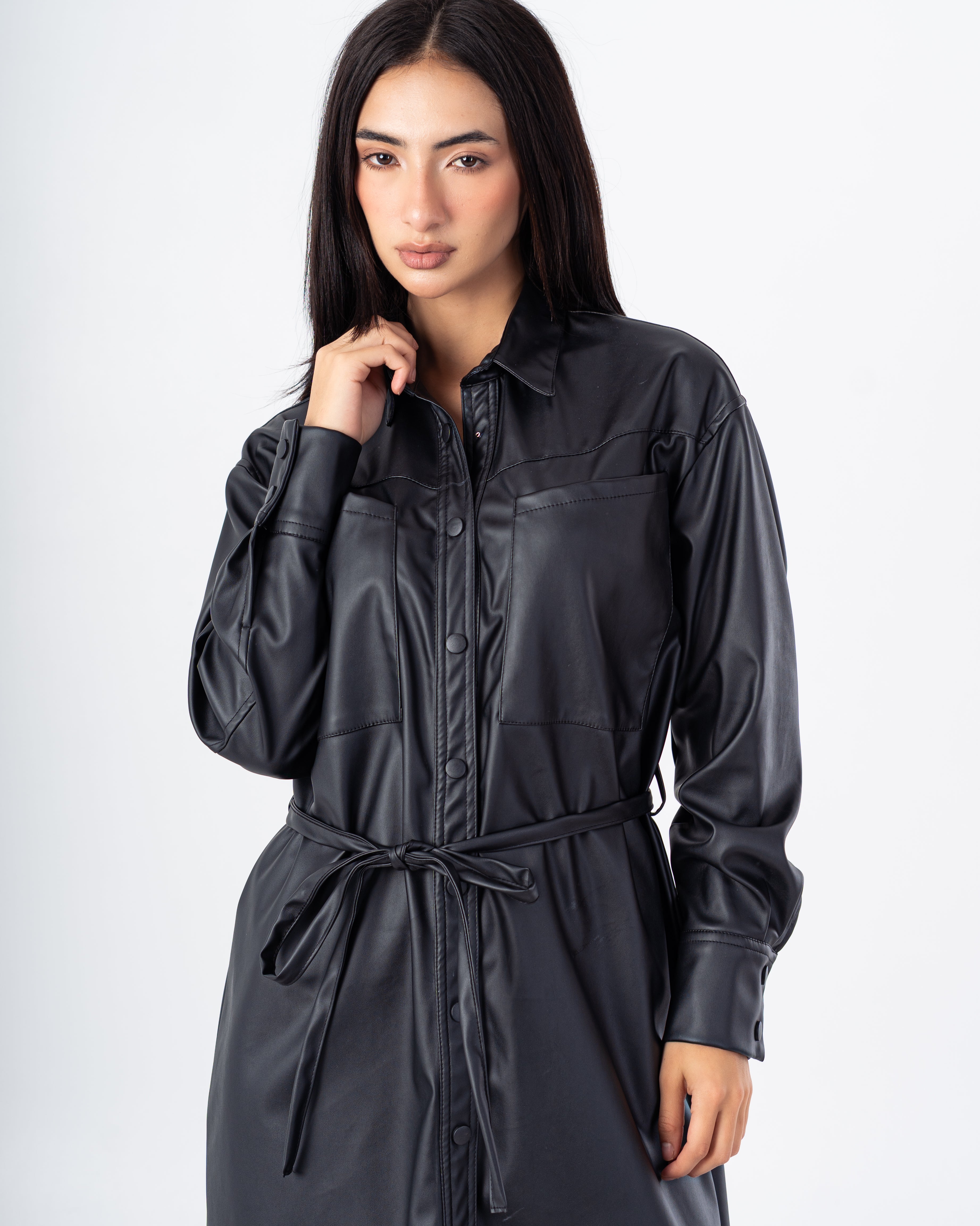 Leather Shirt – Long With Belt