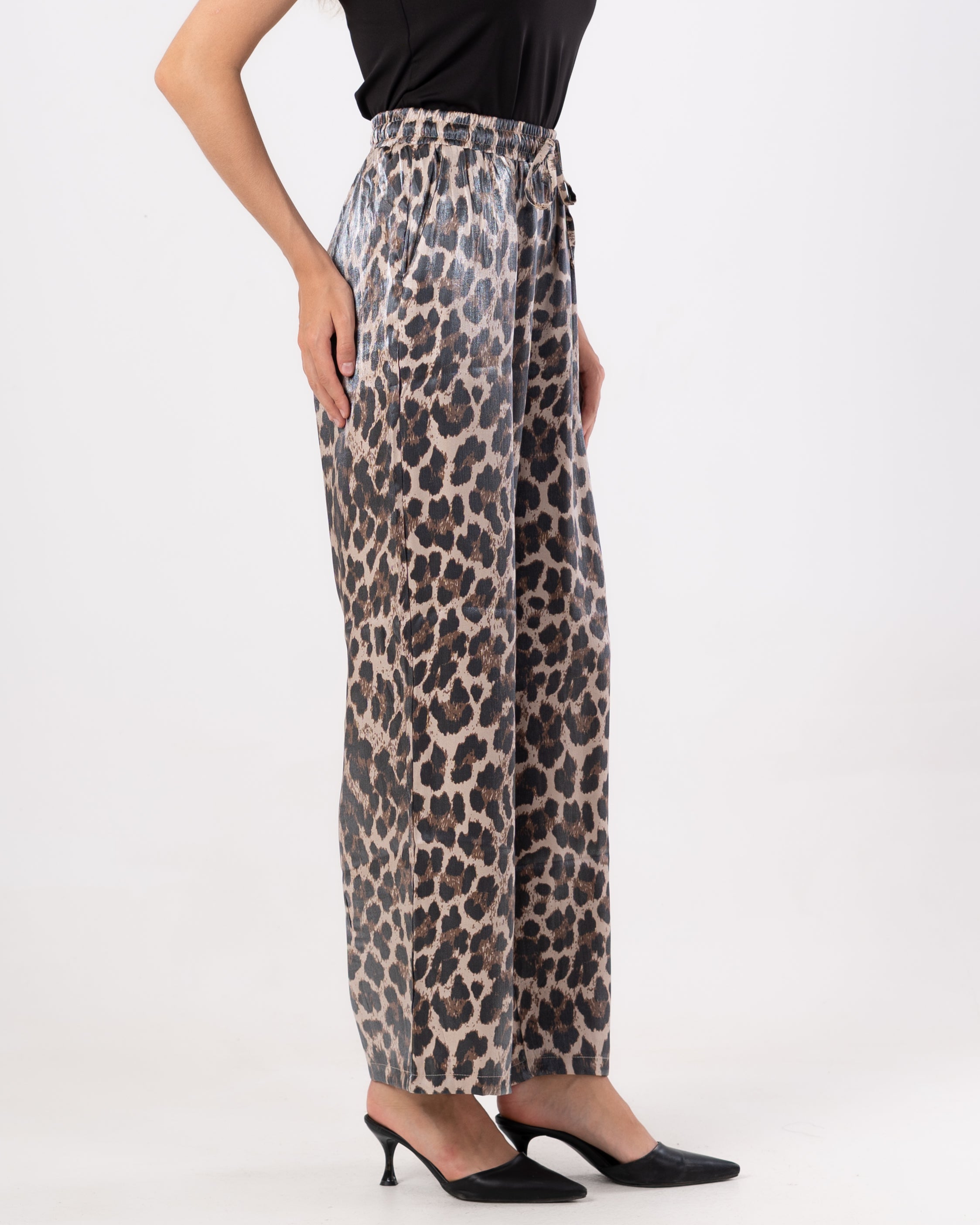 Wide-Leg Floral Pants – Light Multicolor