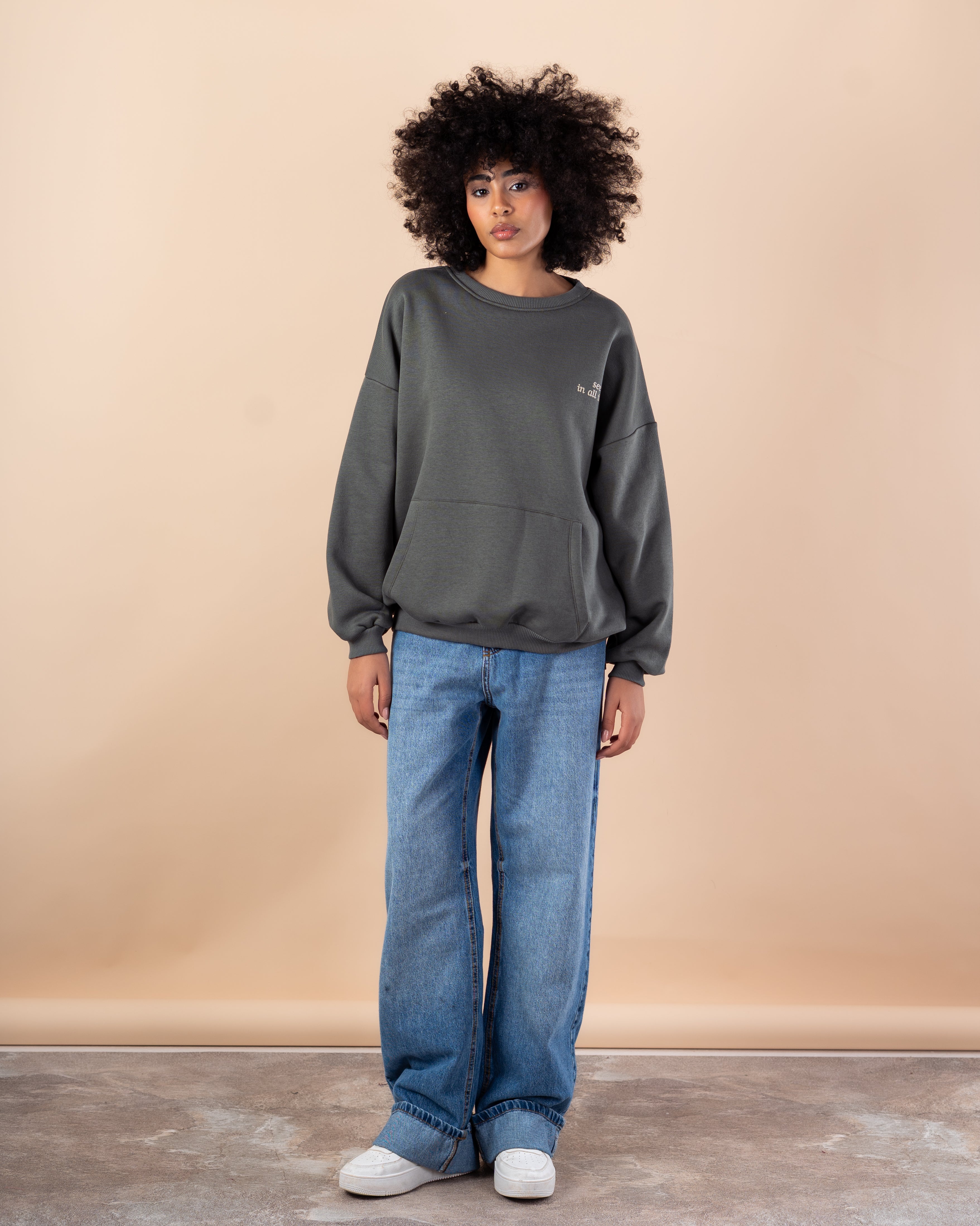 Sweatshirt with - print on the back