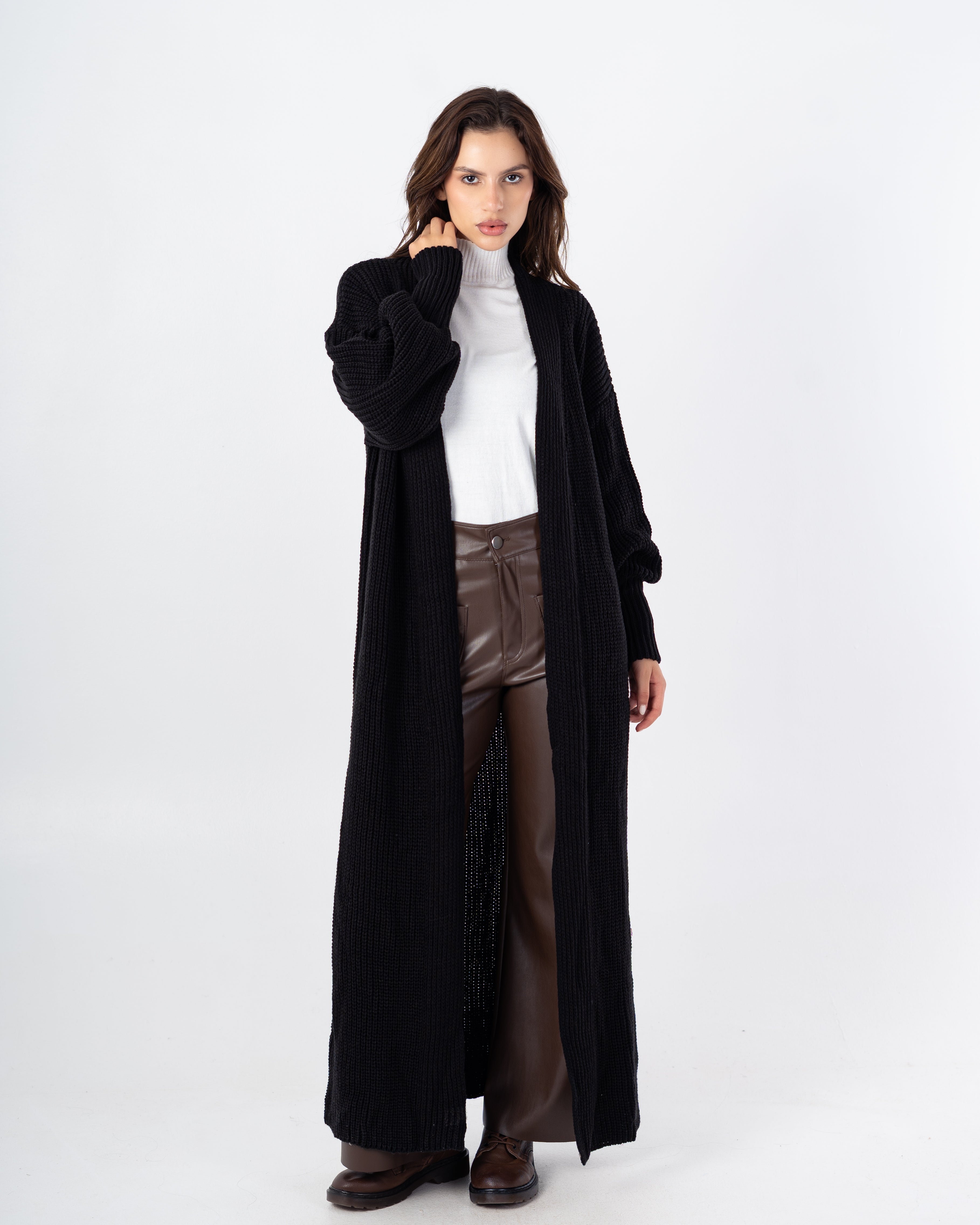 Knitwear Cardigan – Plain Long (Simple Elastic Sleeves)