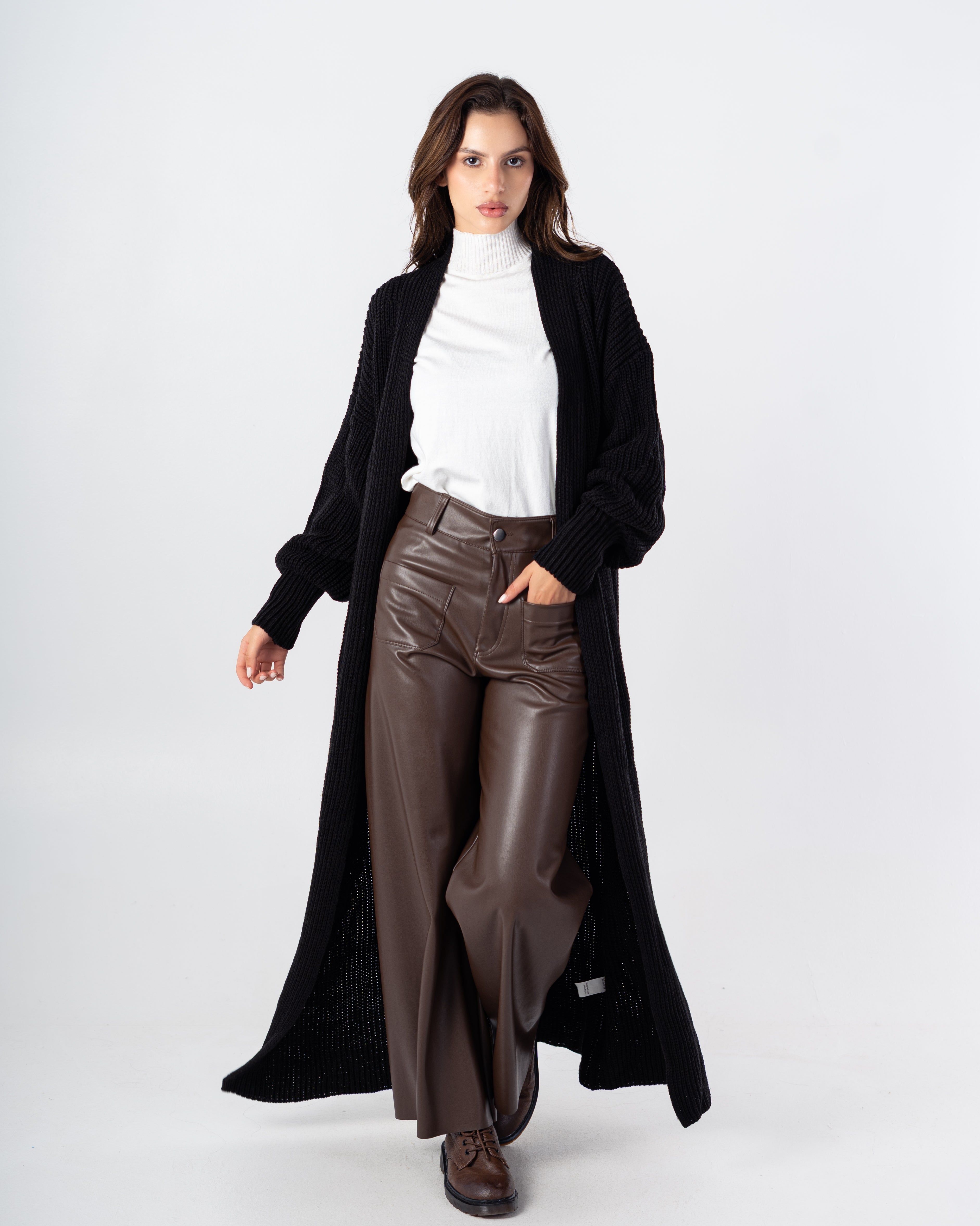 Knitwear Cardigan – Plain Long (Simple Elastic Sleeves)