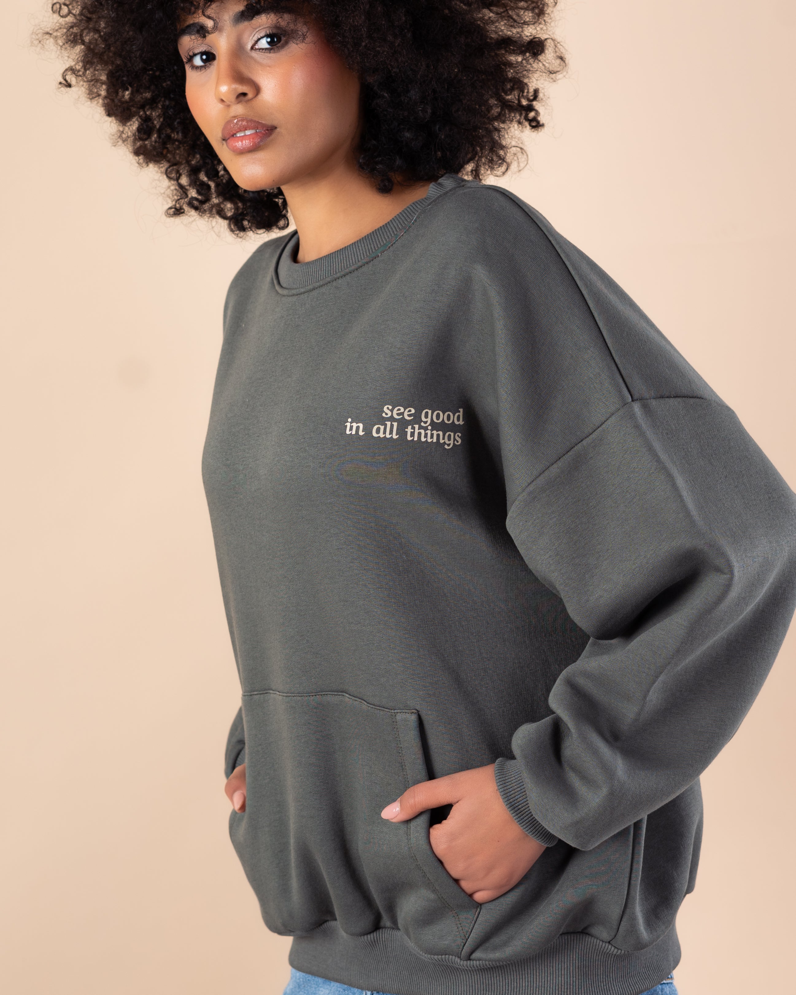 Sweatshirt with - print on the back