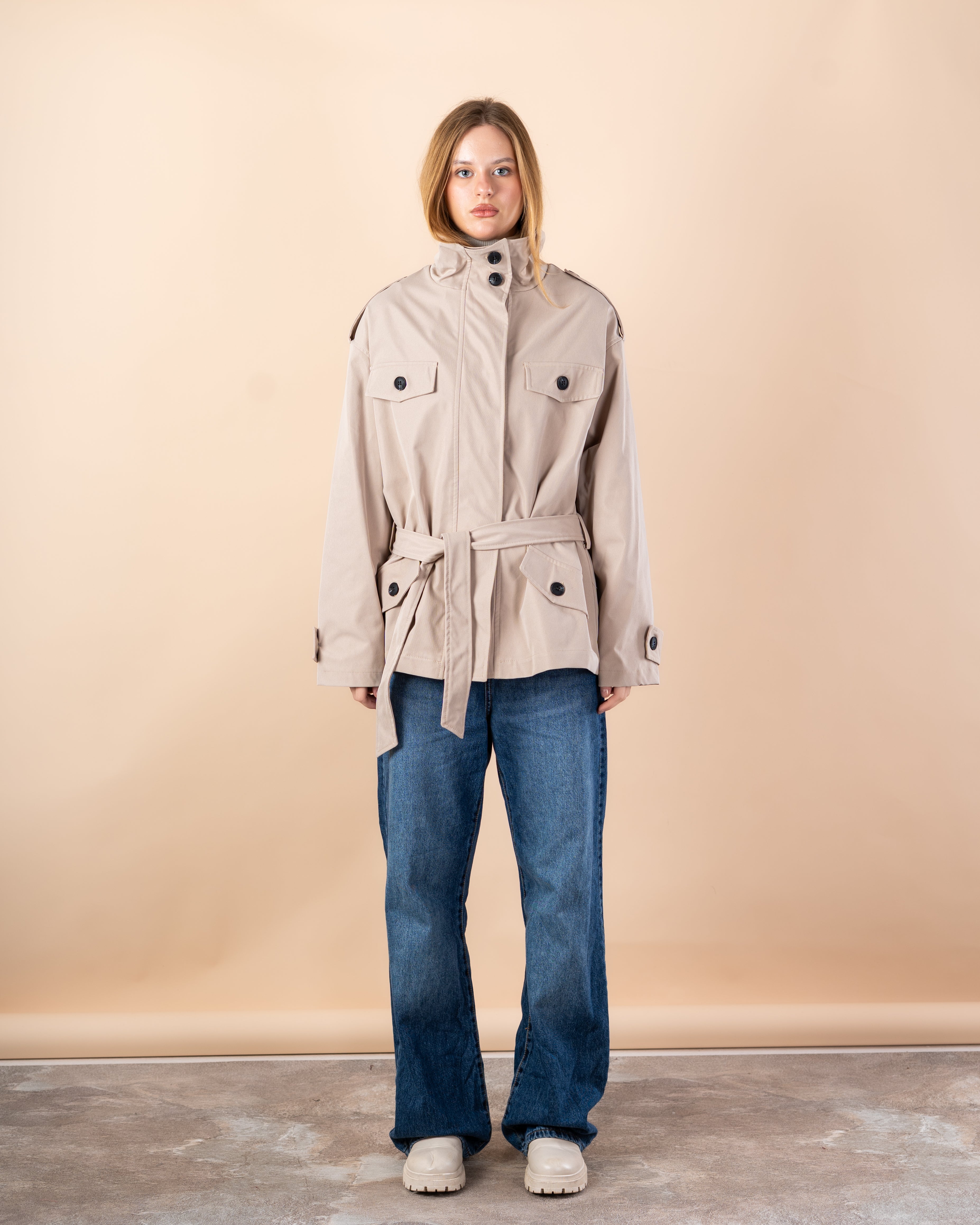 jacket - Gabardine with belt