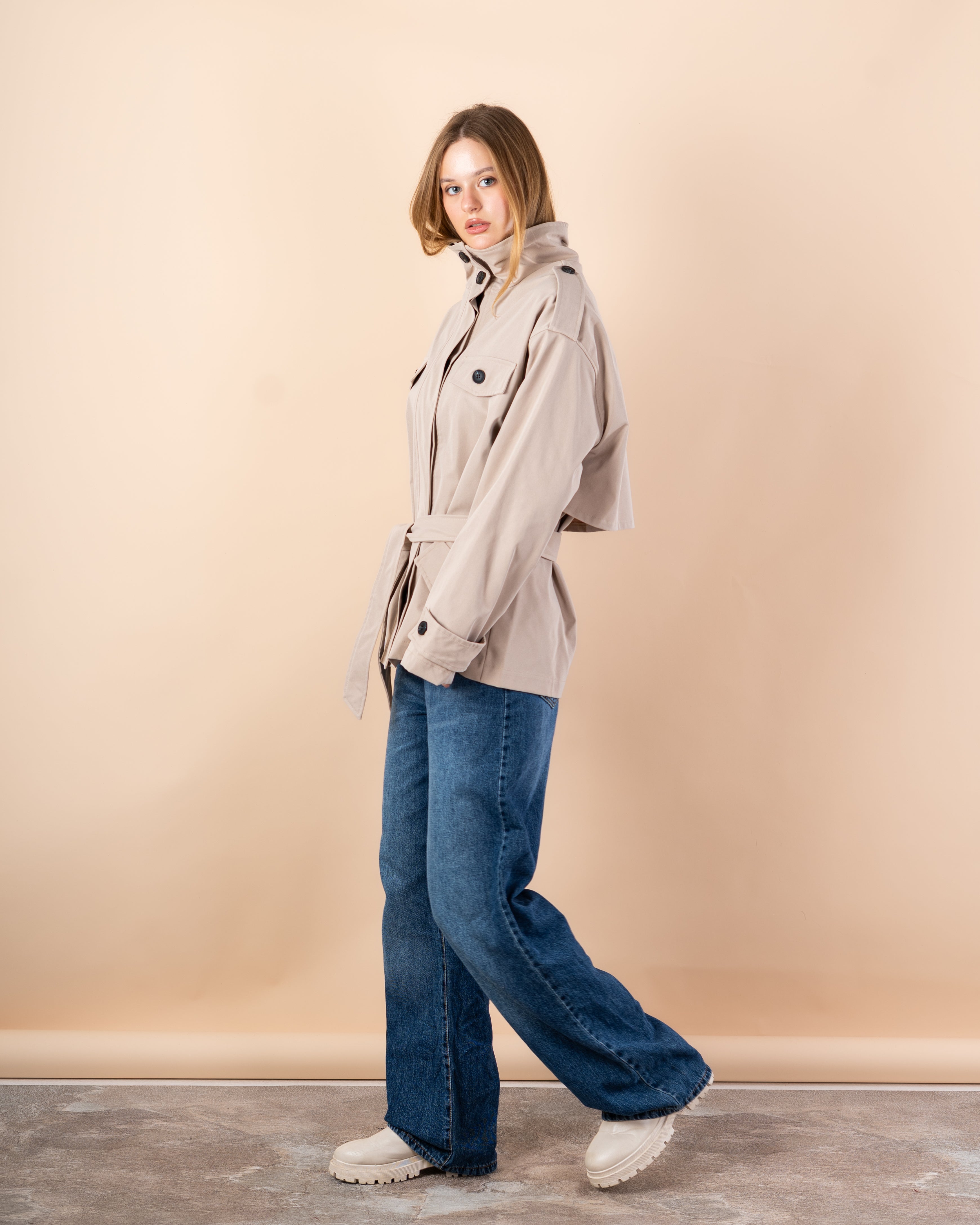 jacket - Gabardine with belt