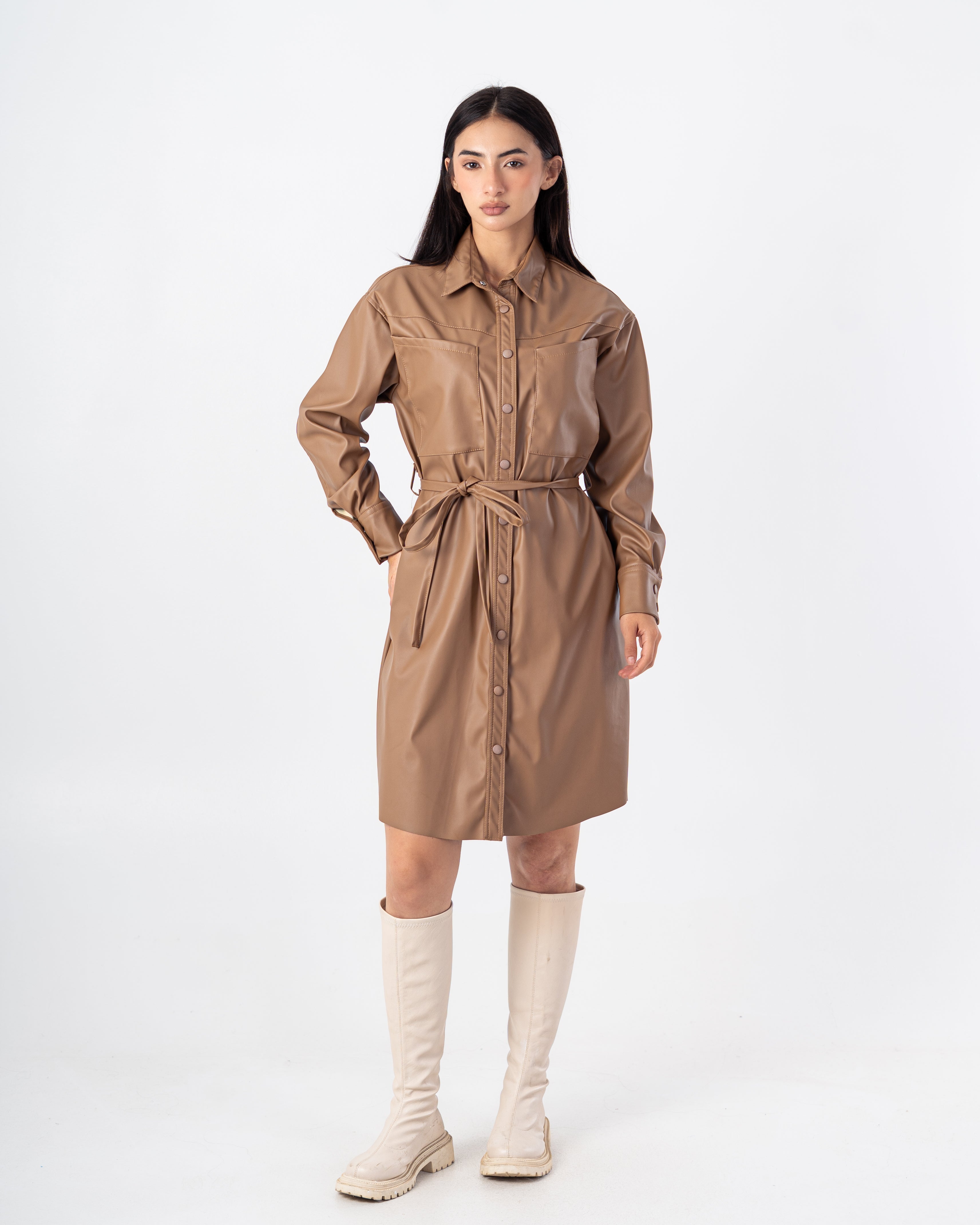 Leather Shirt – Long With Belt