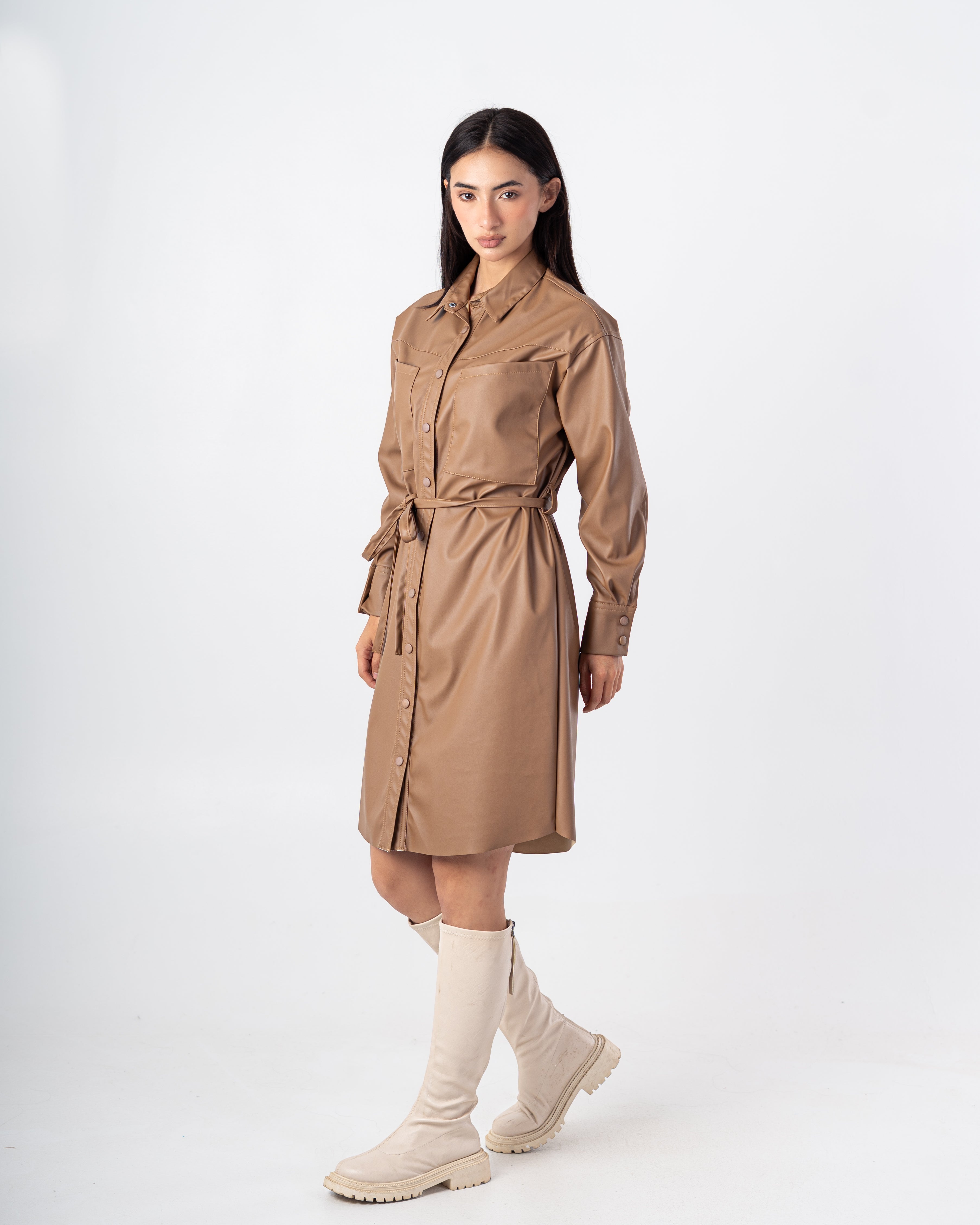 Leather Shirt – Long With Belt