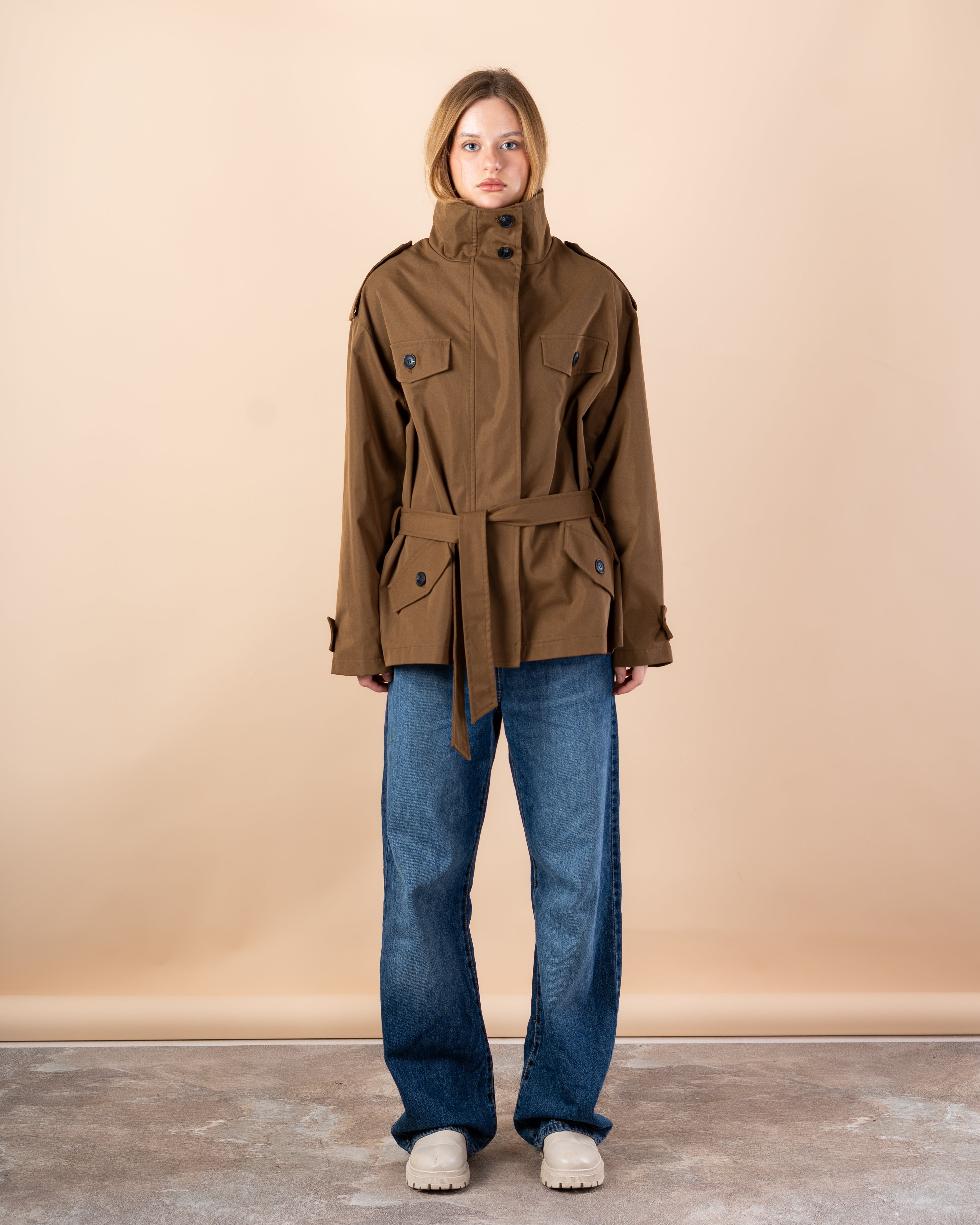 jacket - Gabardine with belt