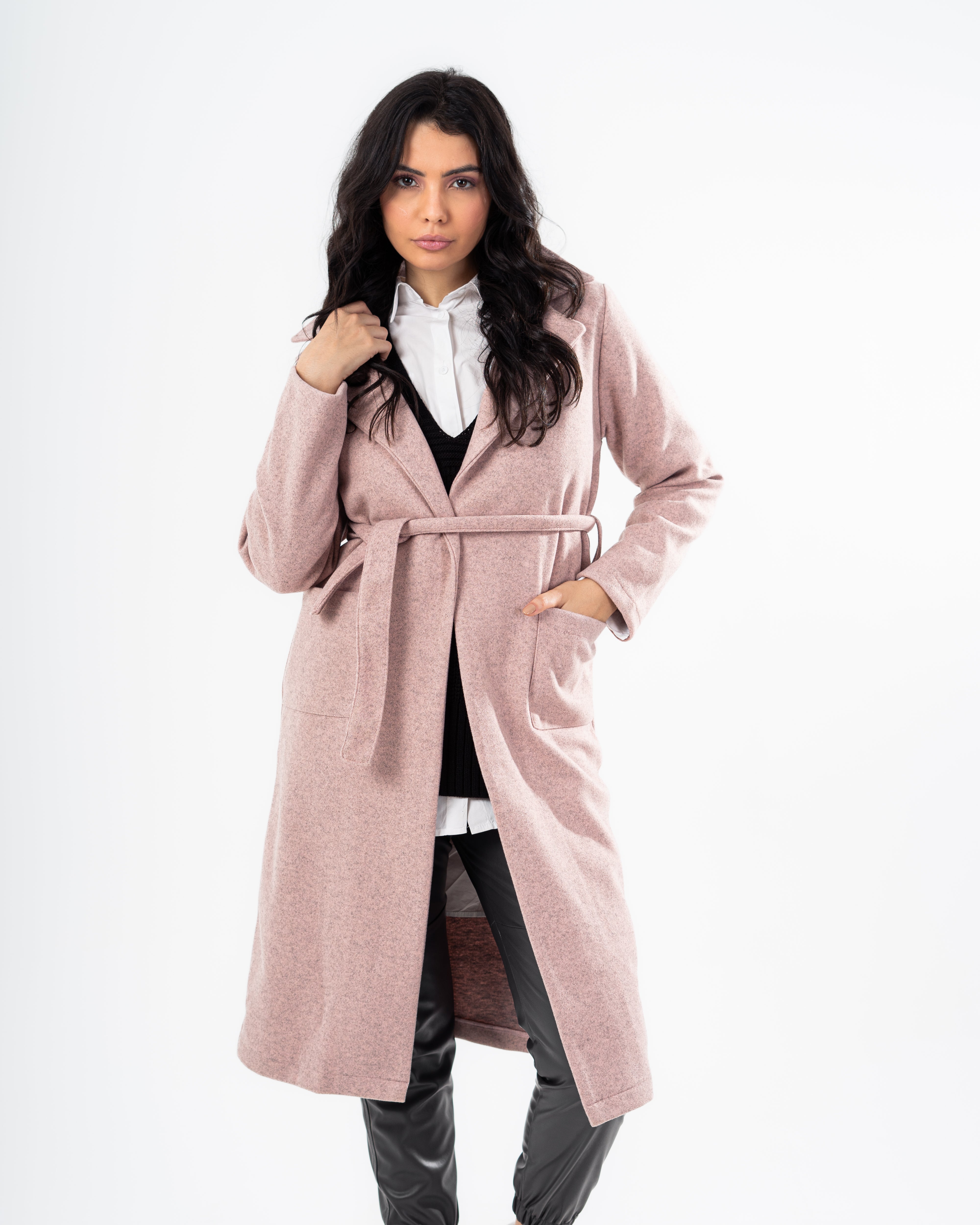 Wool Coat with Belt - (Pocket)