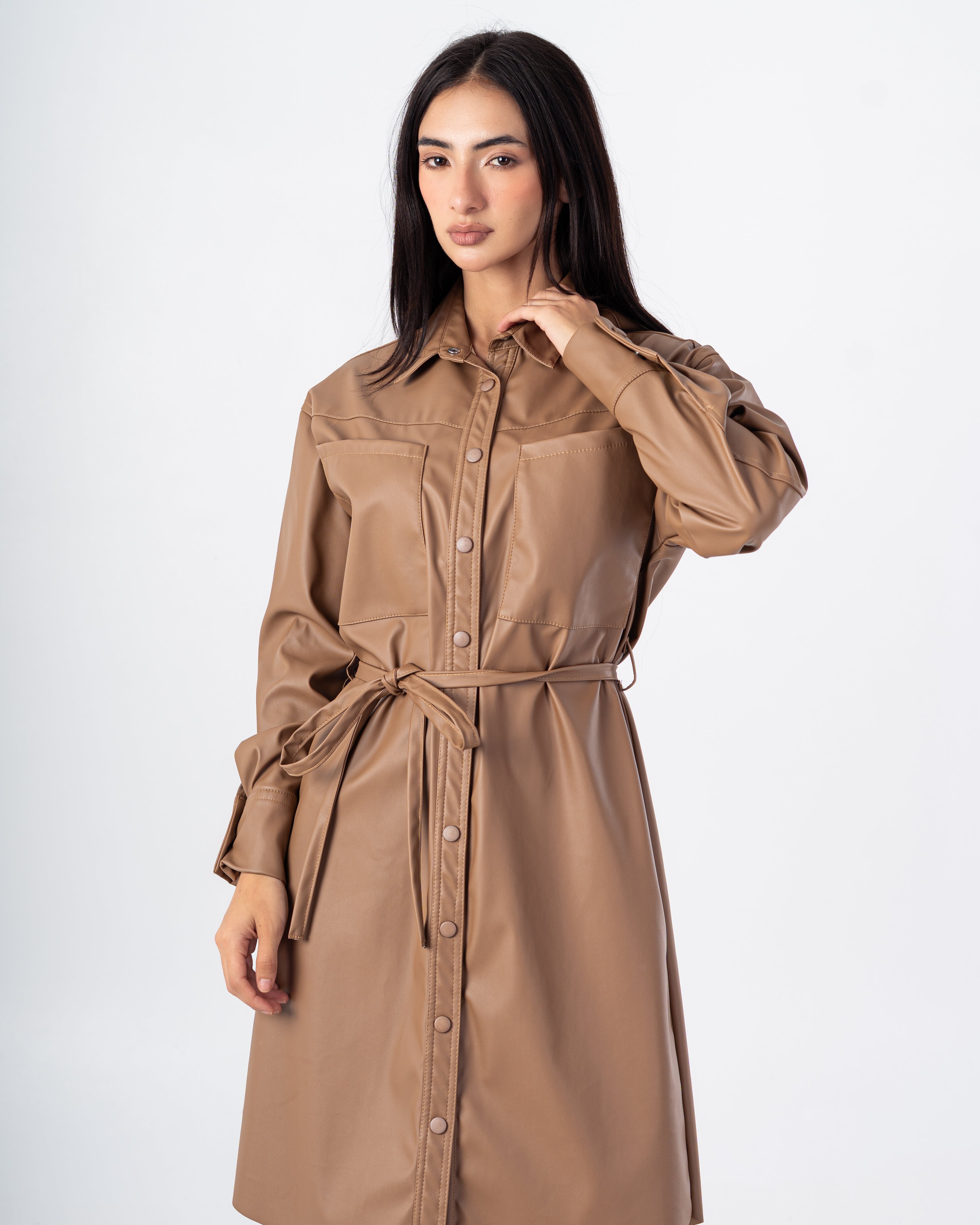 Leather Shirt – Long With Belt