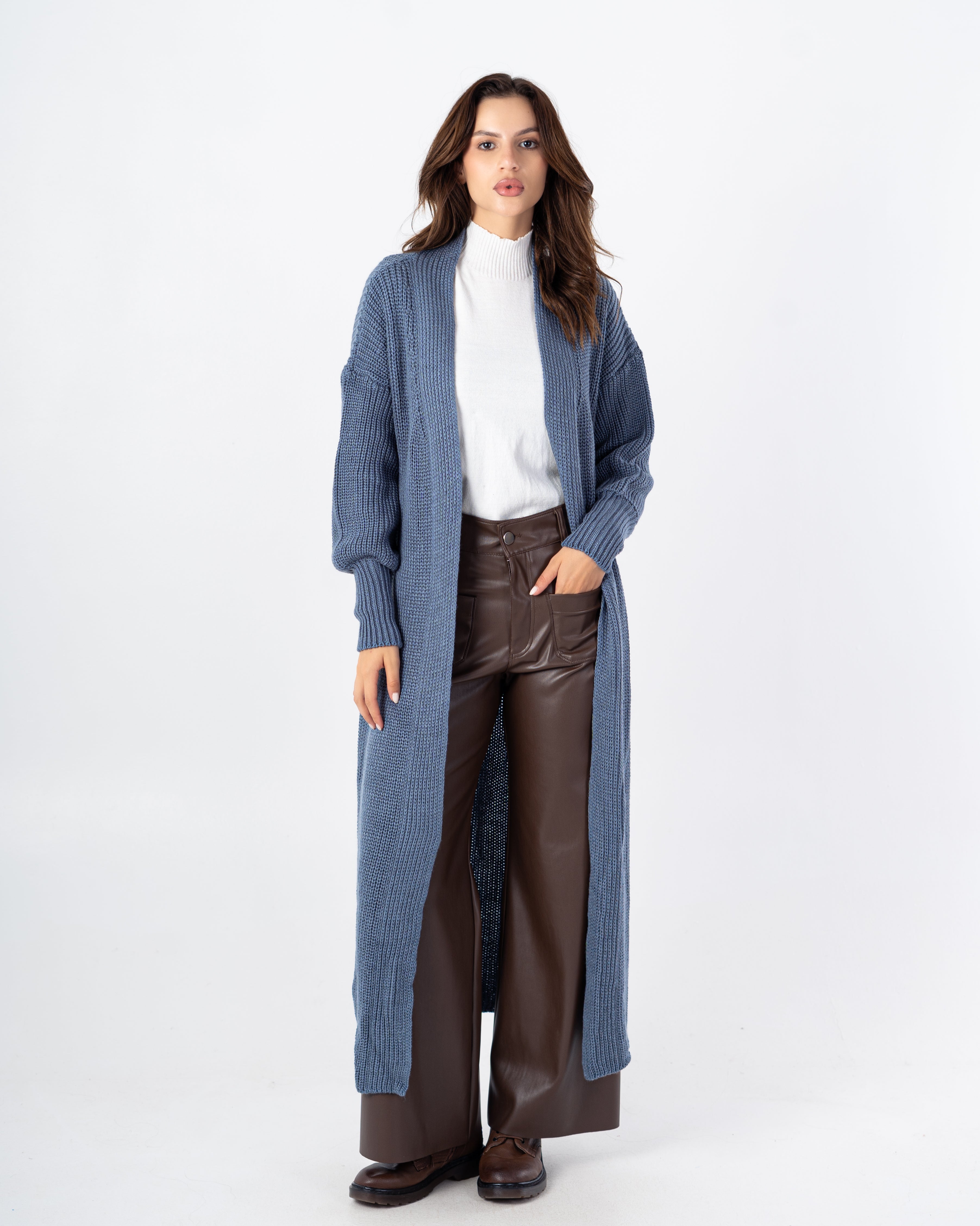 Knitwear Cardigan – Plain Long (Simple Elastic Sleeves)