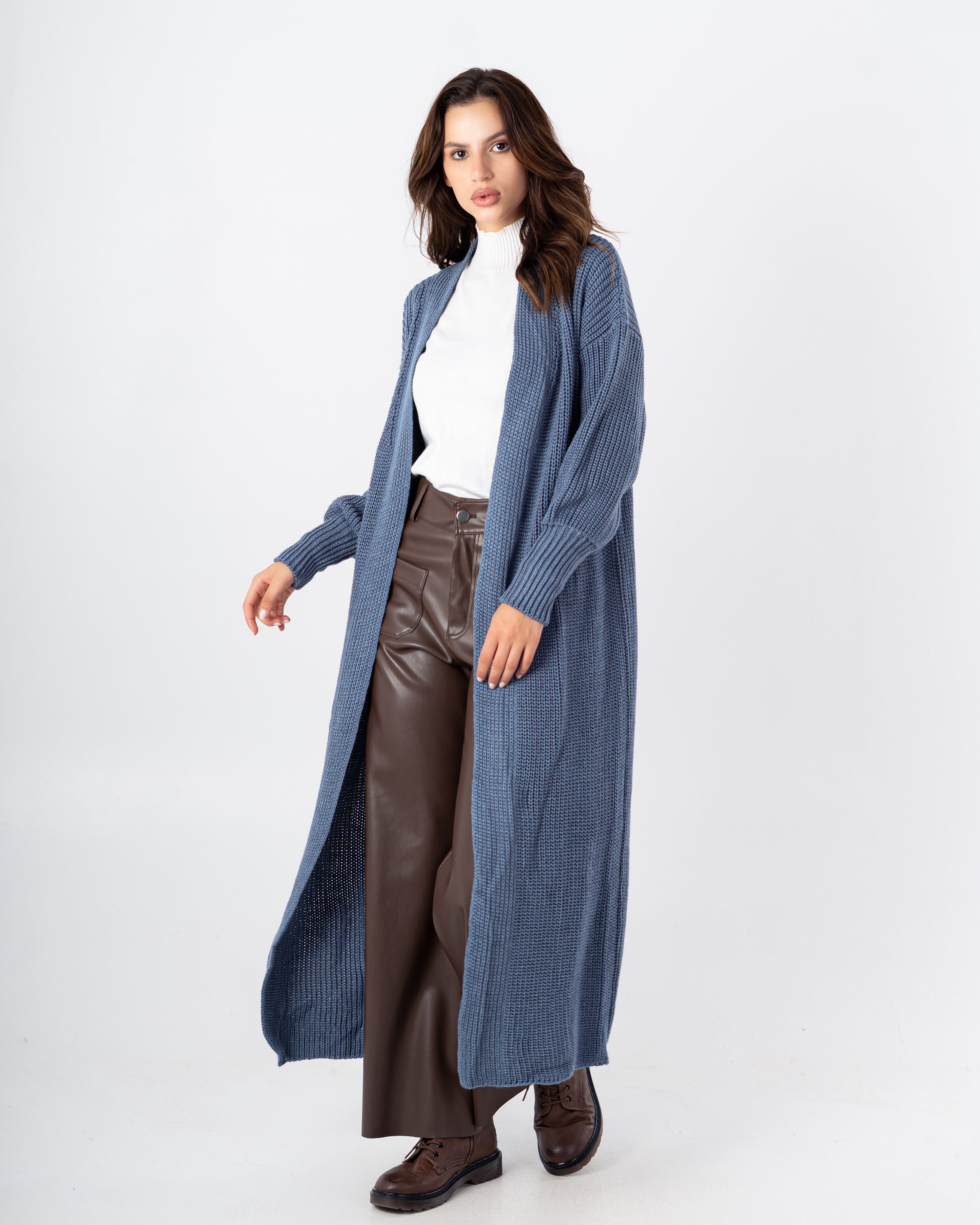 Knitwear Cardigan – Plain Long (Simple Elastic Sleeves)