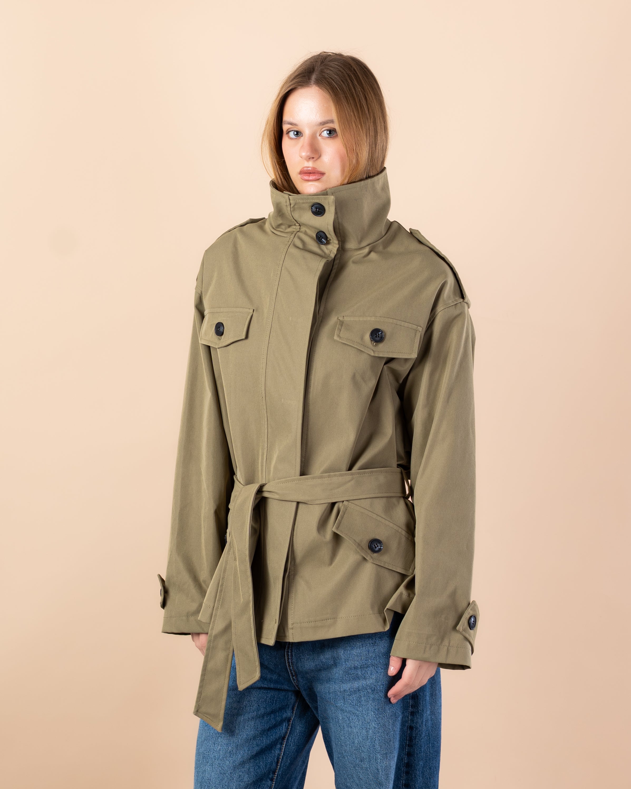 jacket - Gabardine with belt