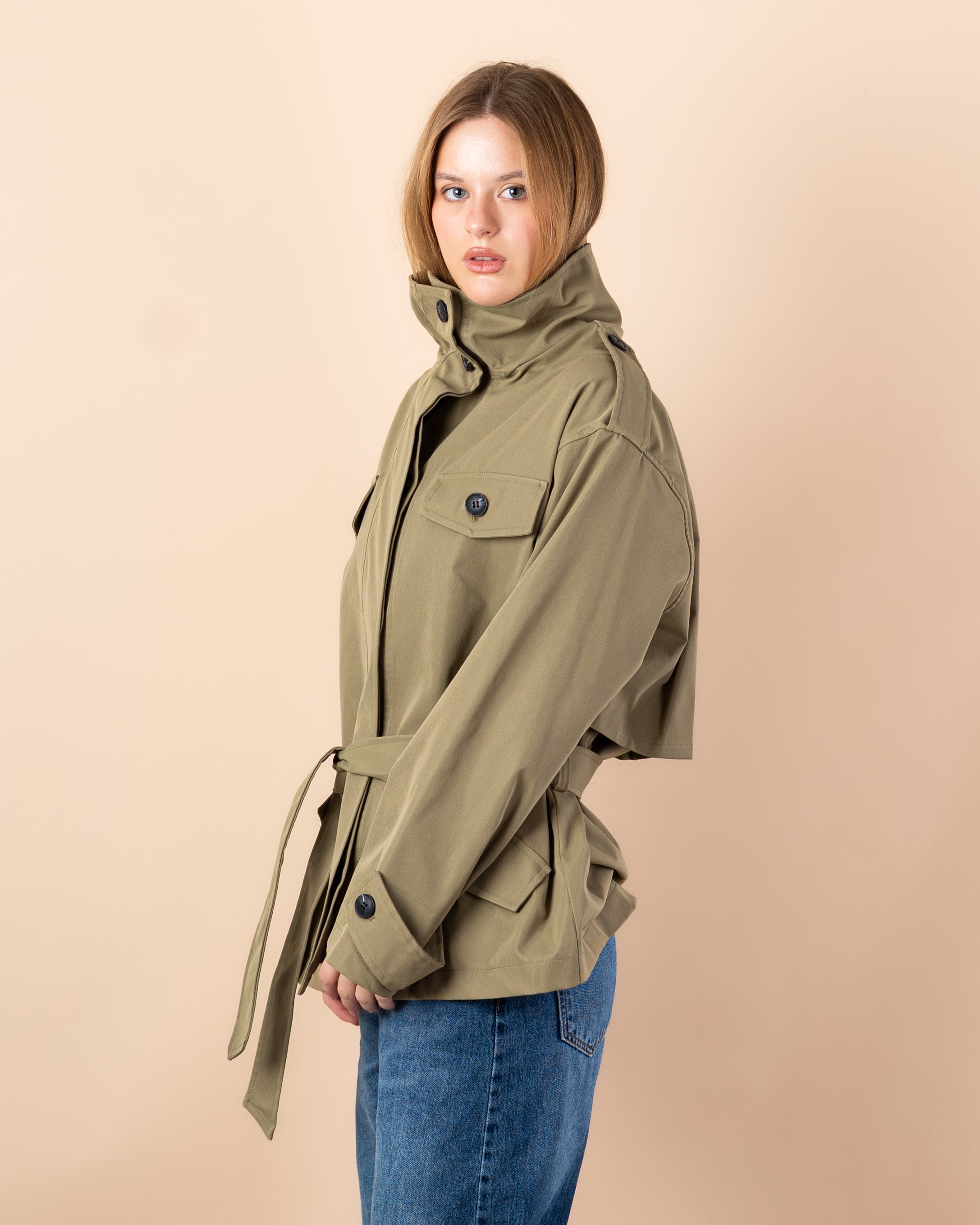 jacket - Gabardine with belt