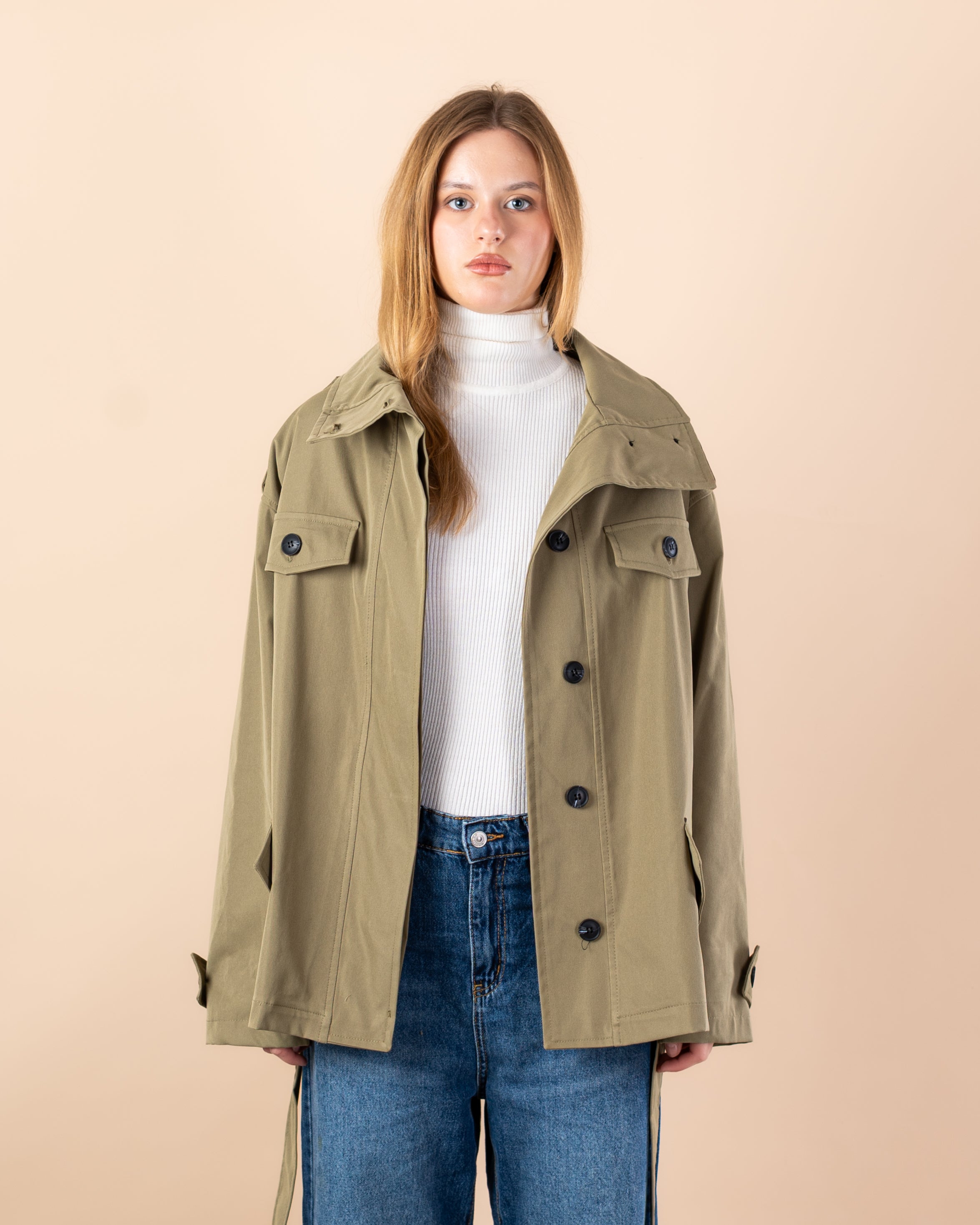 jacket - Gabardine with belt