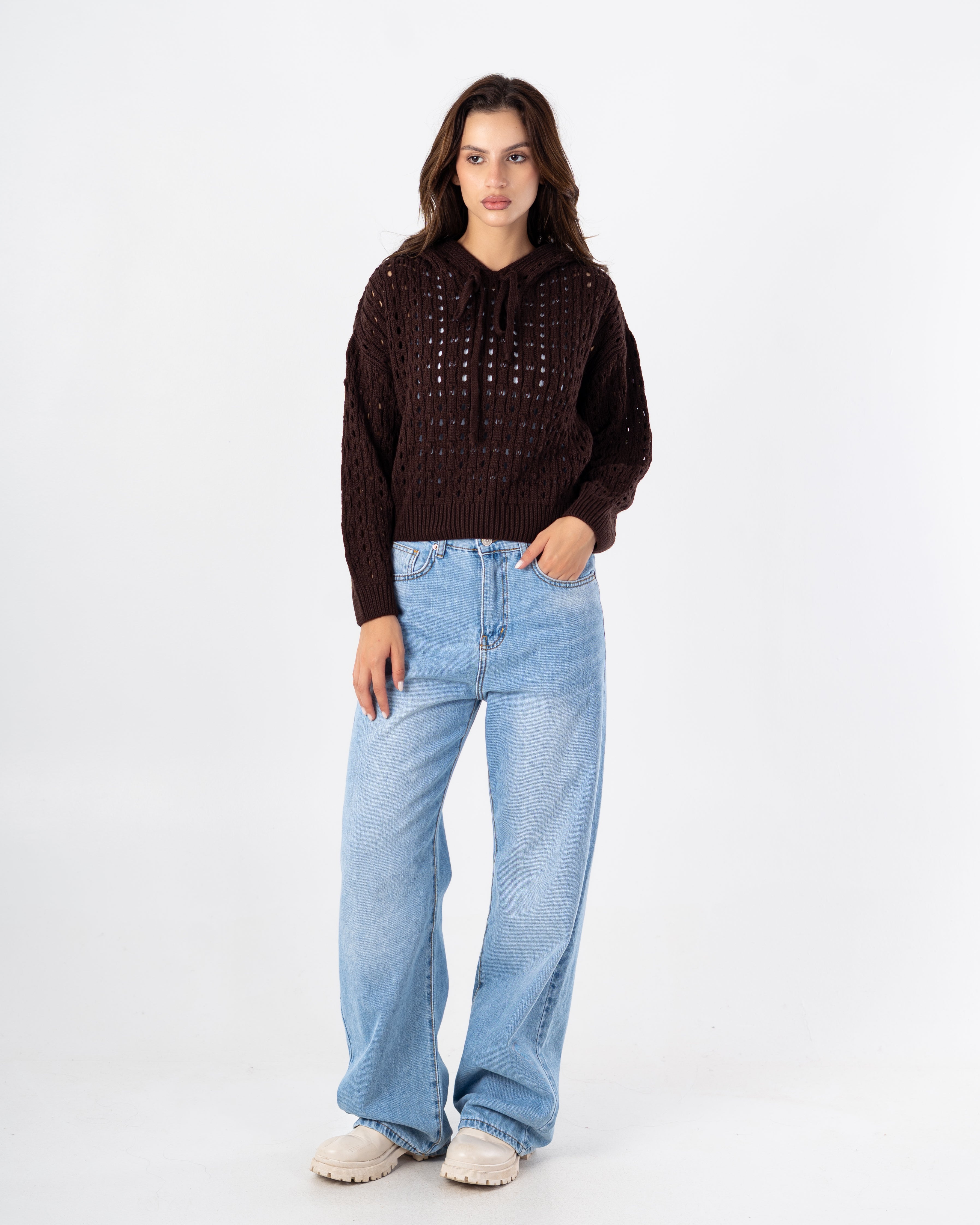 Knitwear Pullover – Hoodie (Short - With Cutouts)