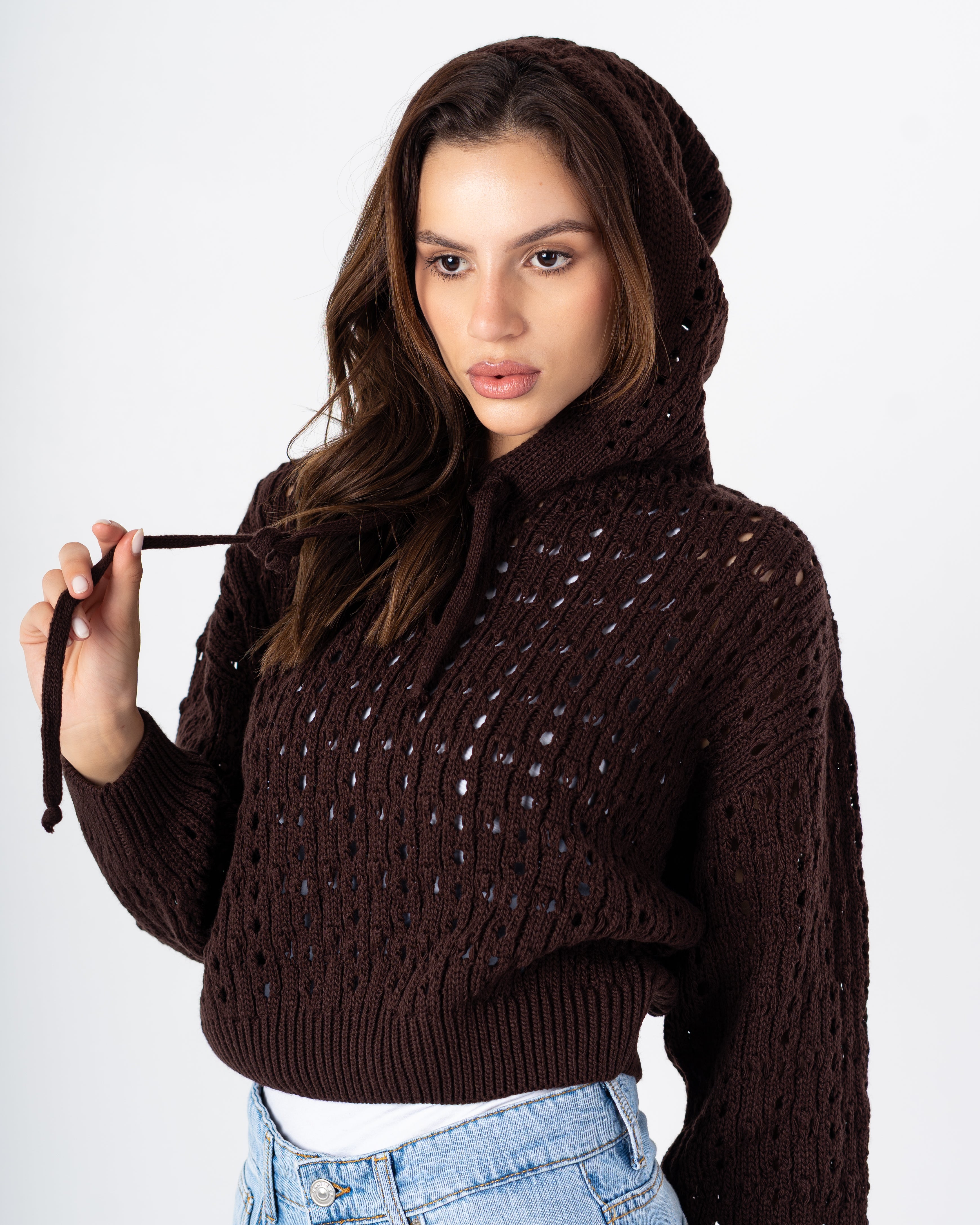 Knitwear Pullover – Hoodie (Short - With Cutouts)