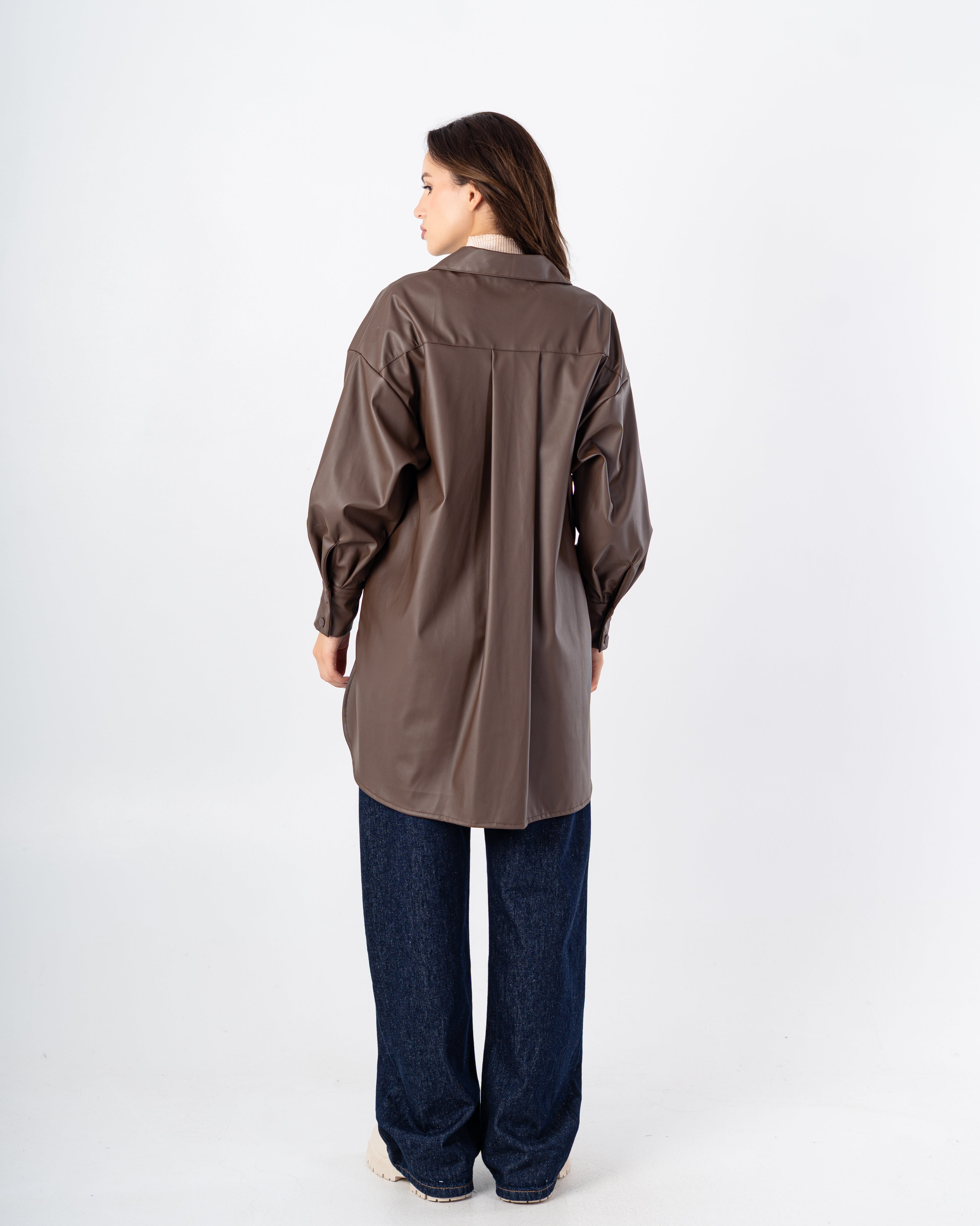 Leather Shirt – Chest Pocket (Snap Buttons)