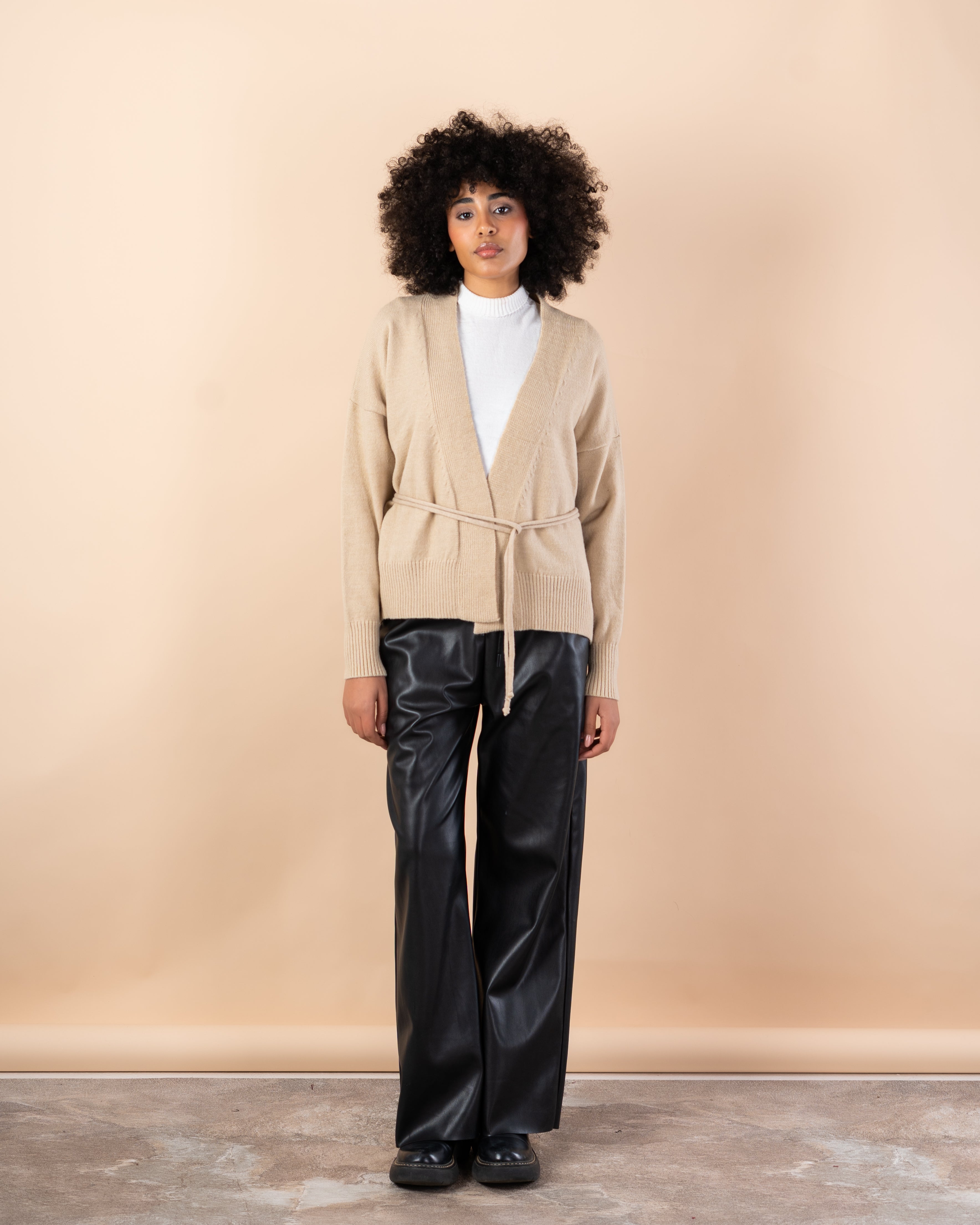 Knitwear Cardigan - Short  with drawstring