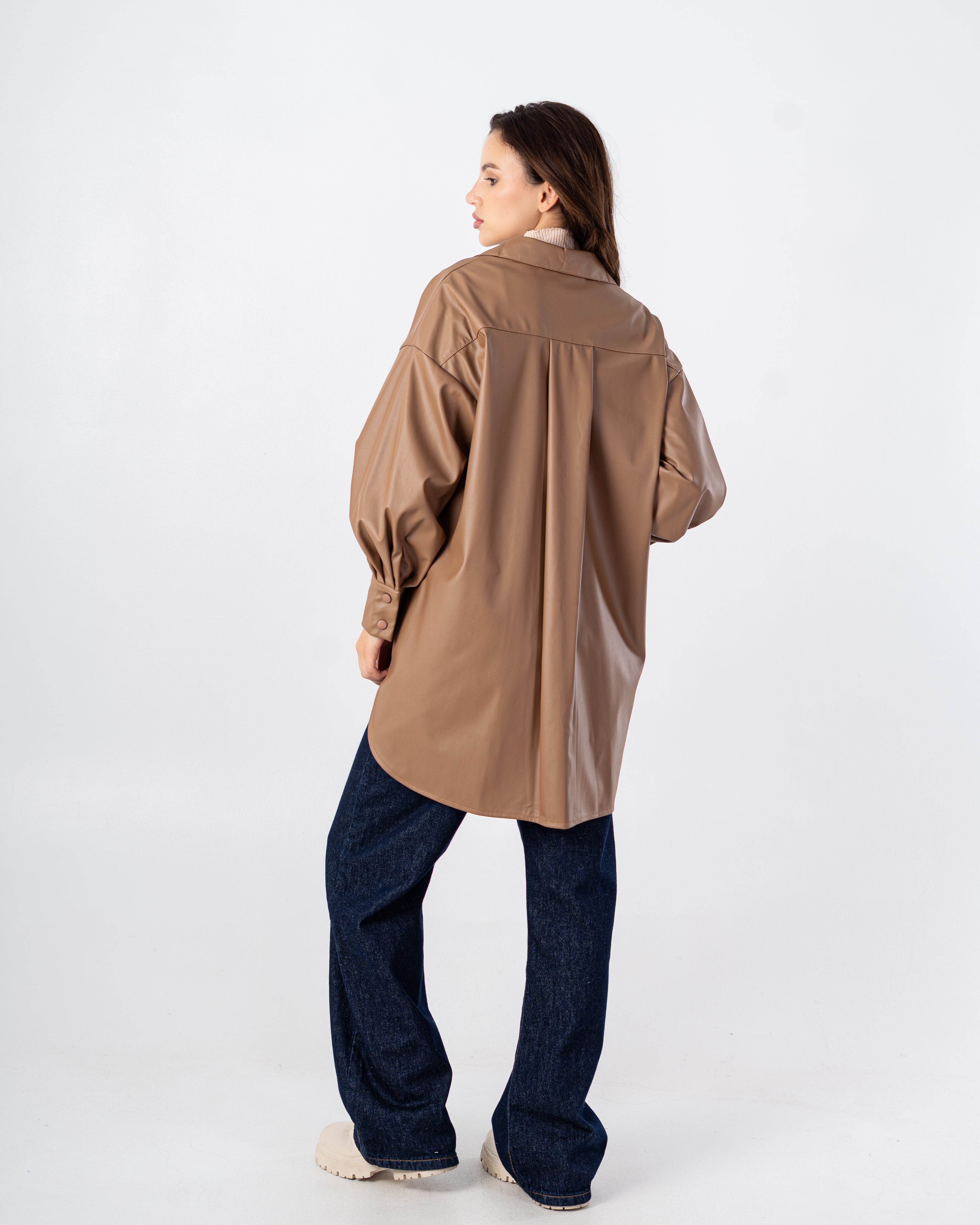 Leather Shirt – Chest Pocket (Snap Buttons)