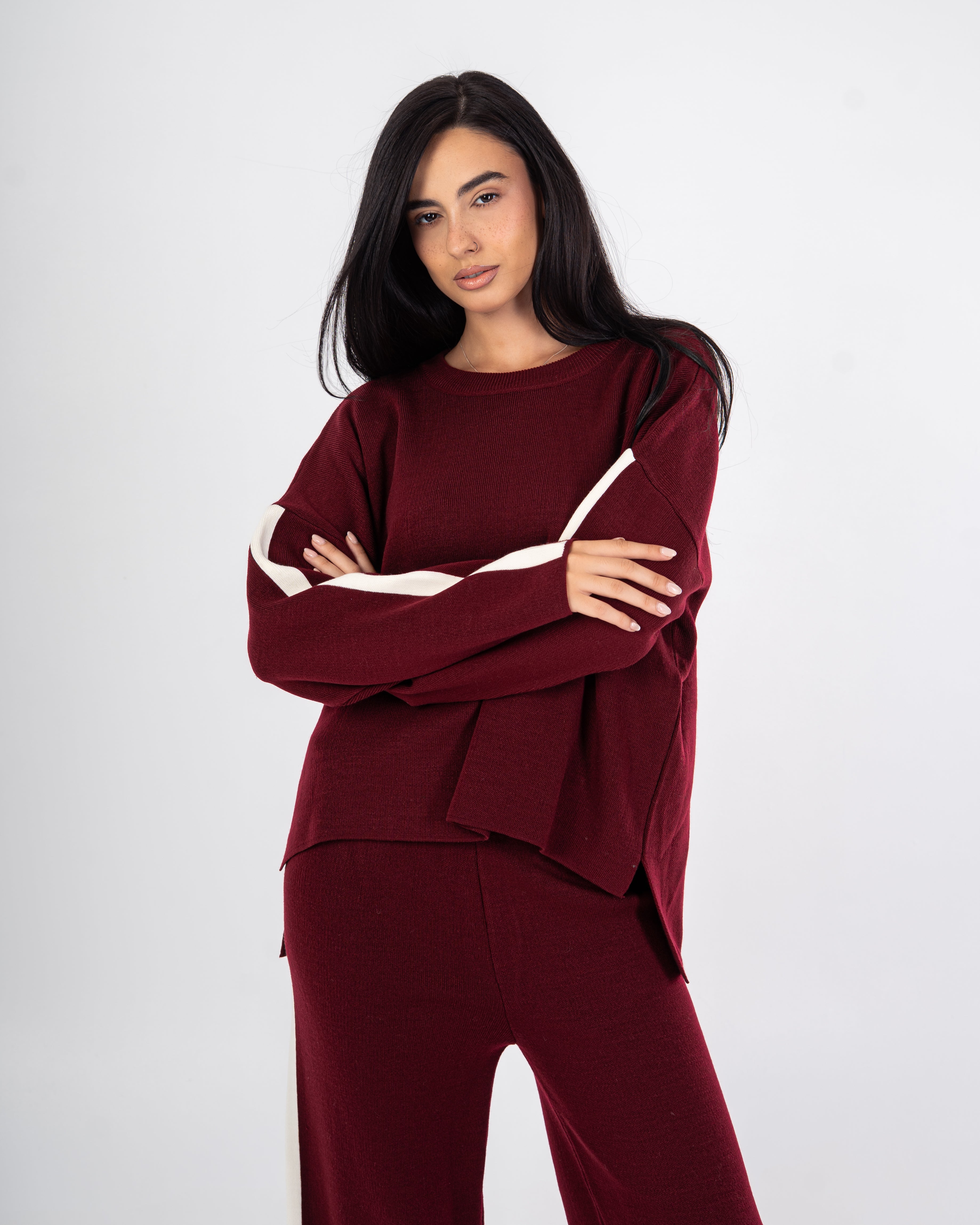 Knitwear Suit – Stripe On Sleeves